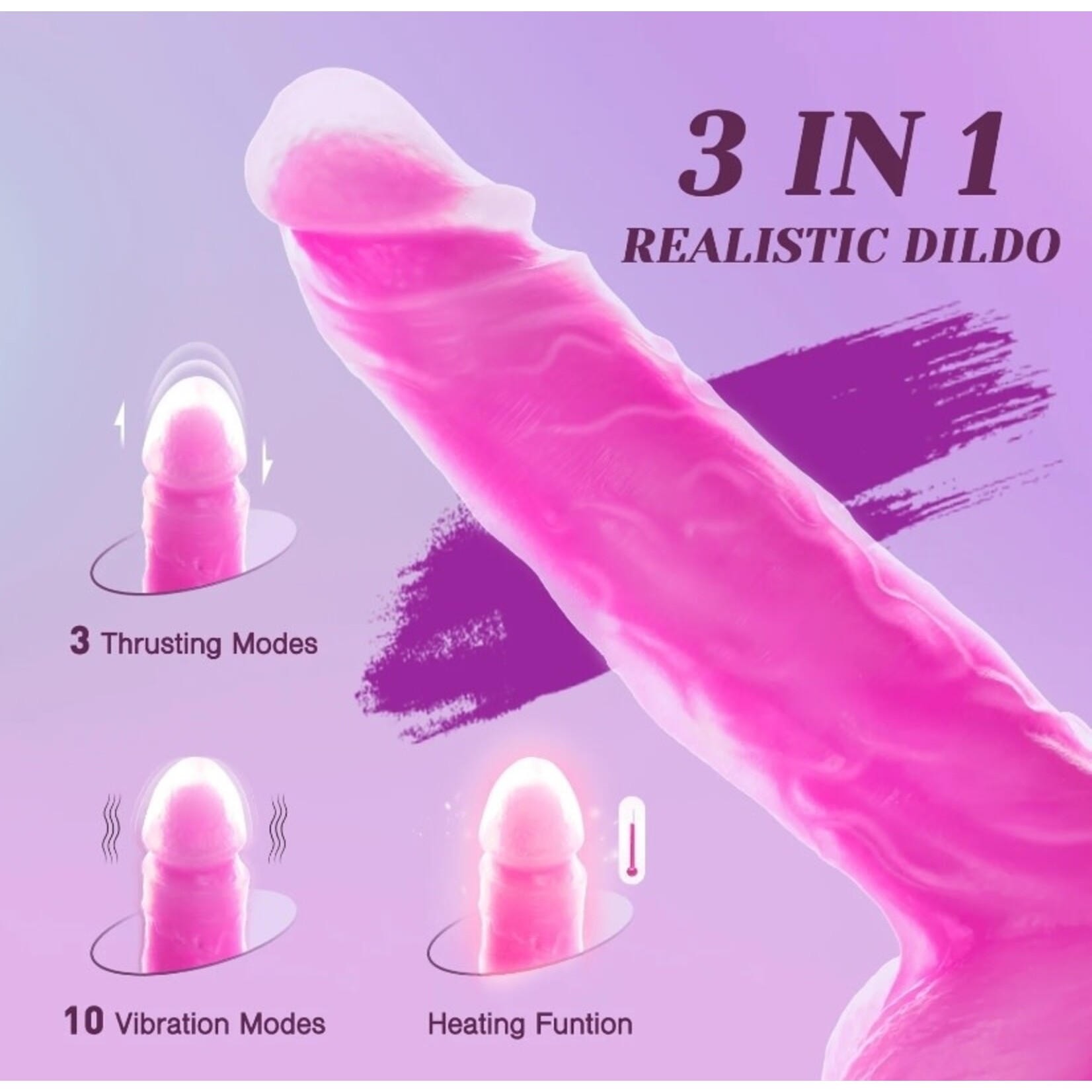 TRACY'S DOG TRACY'S DOG - JELIVOY THRUSTING DILDO JELLYSKIN ROSE RED