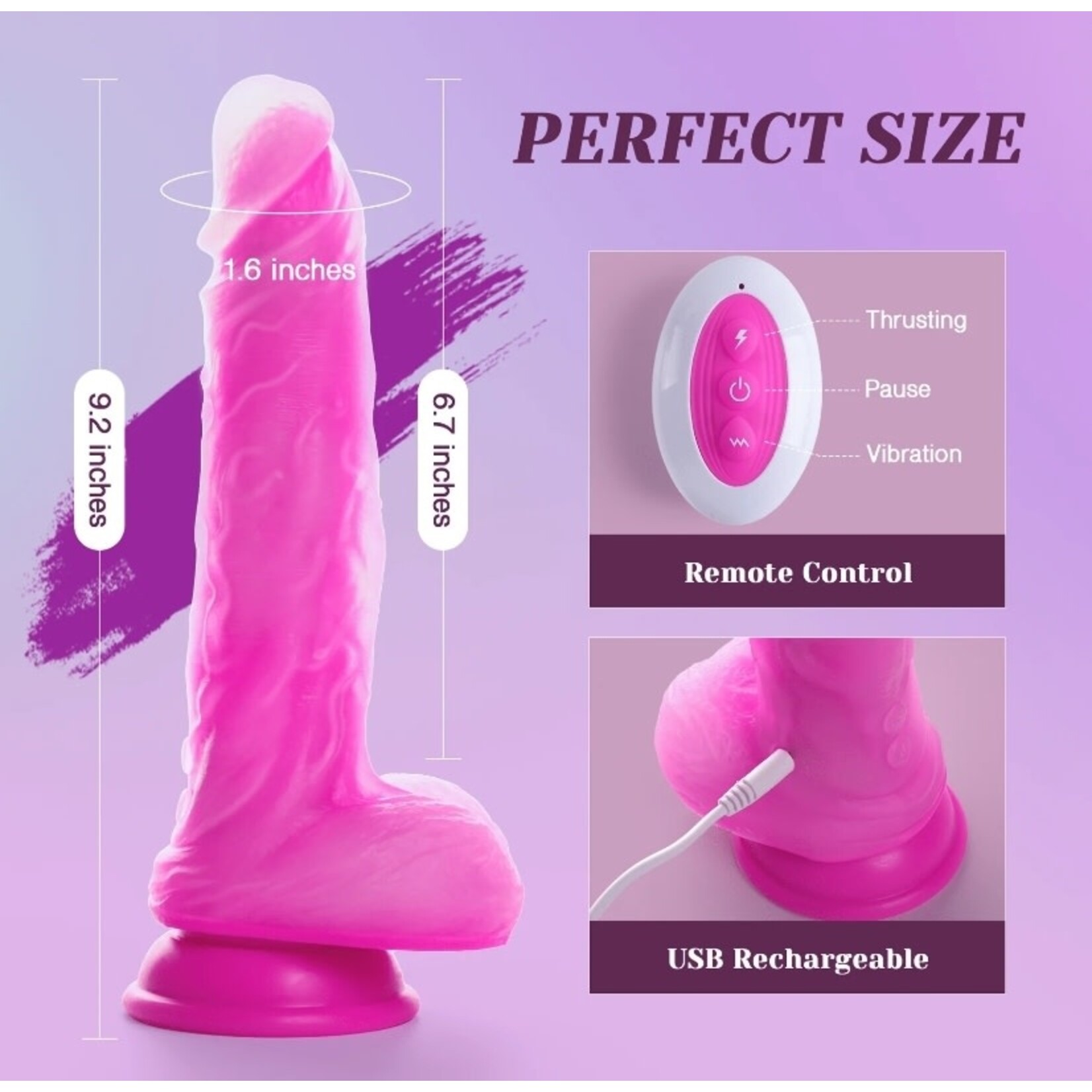 TRACY'S DOG TRACY'S DOG - JELIVOY THRUSTING DILDO JELLYSKIN ROSE RED