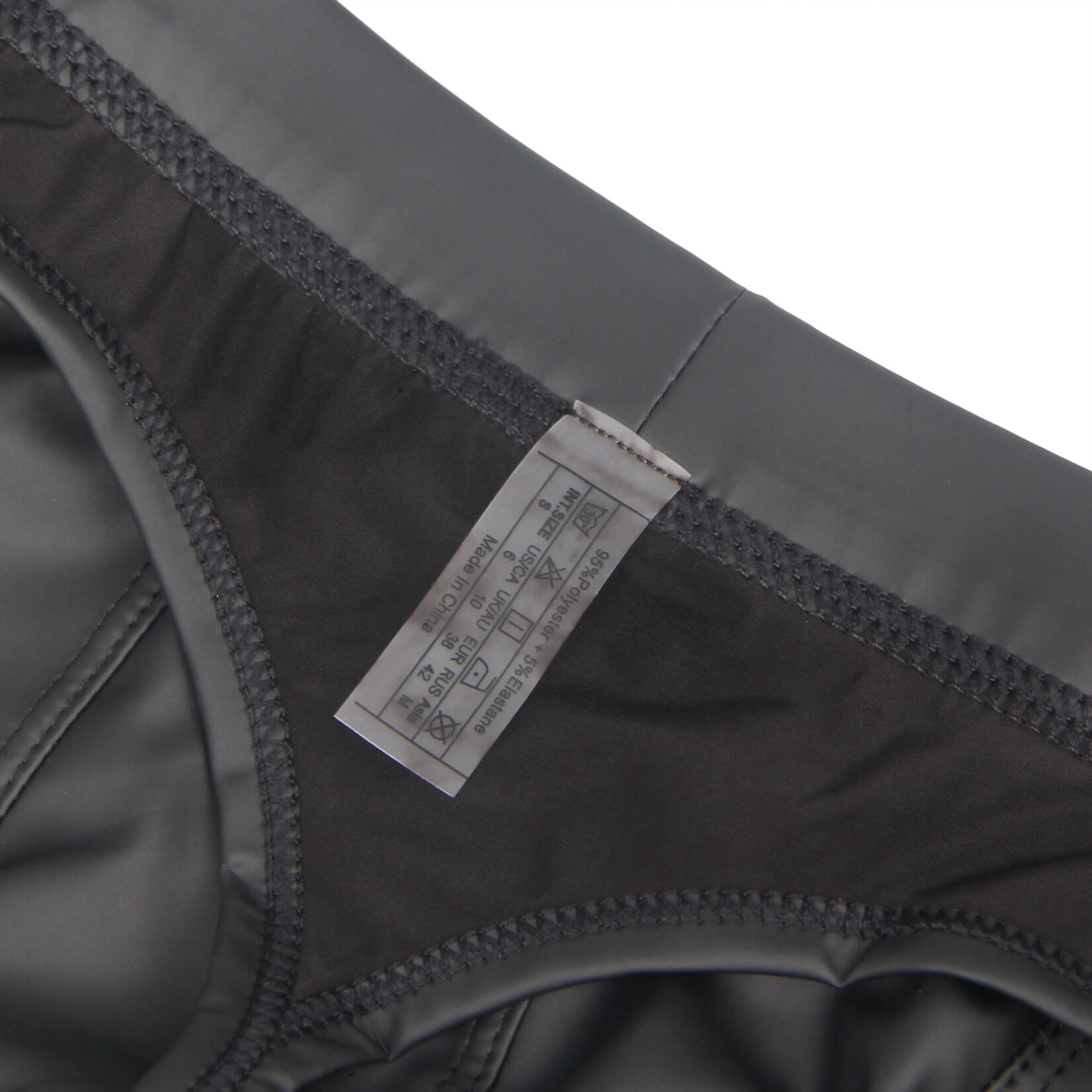 OH YEAH! -  BLACK SEXY PU LEATHER HIP HOLLOW MEN BOXER X-LARGE BLACK