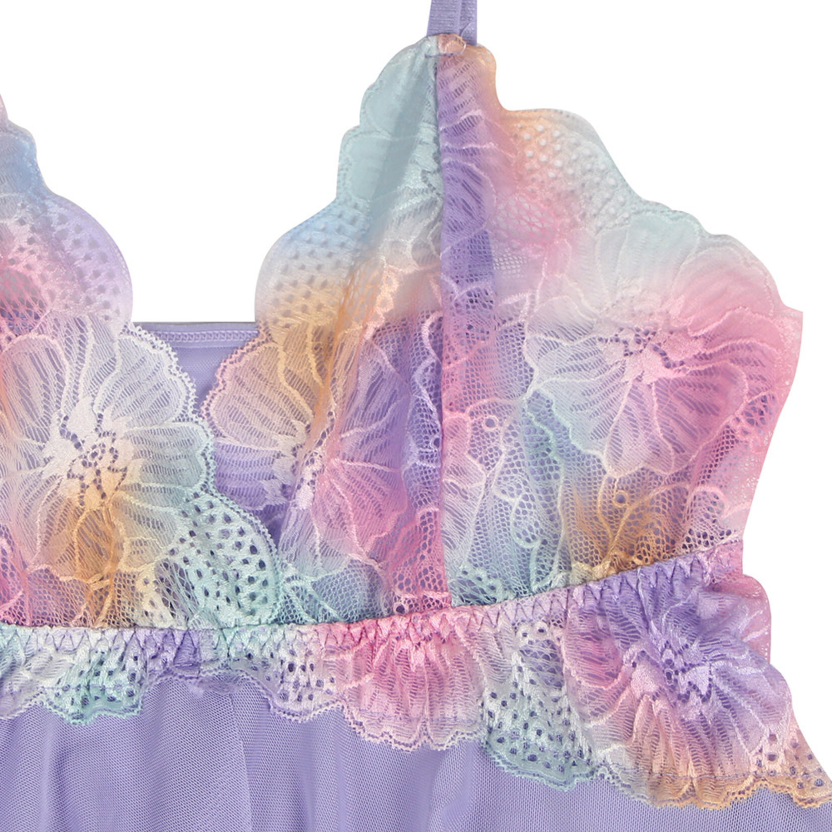 OH YEAH! -  PURPLE FLOWER DECORATION LOOSE COMFORTABLE SPLIT OPEN BABYDOLL XL-2XL AS SHOWN