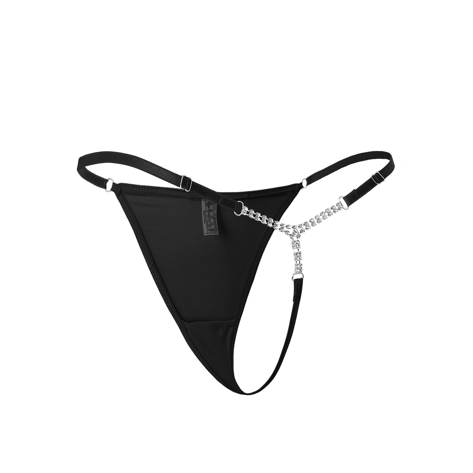 OH YEAH! -  BLACK G-STRING WITH DIAMOND BACK   XL-2XL BLACK