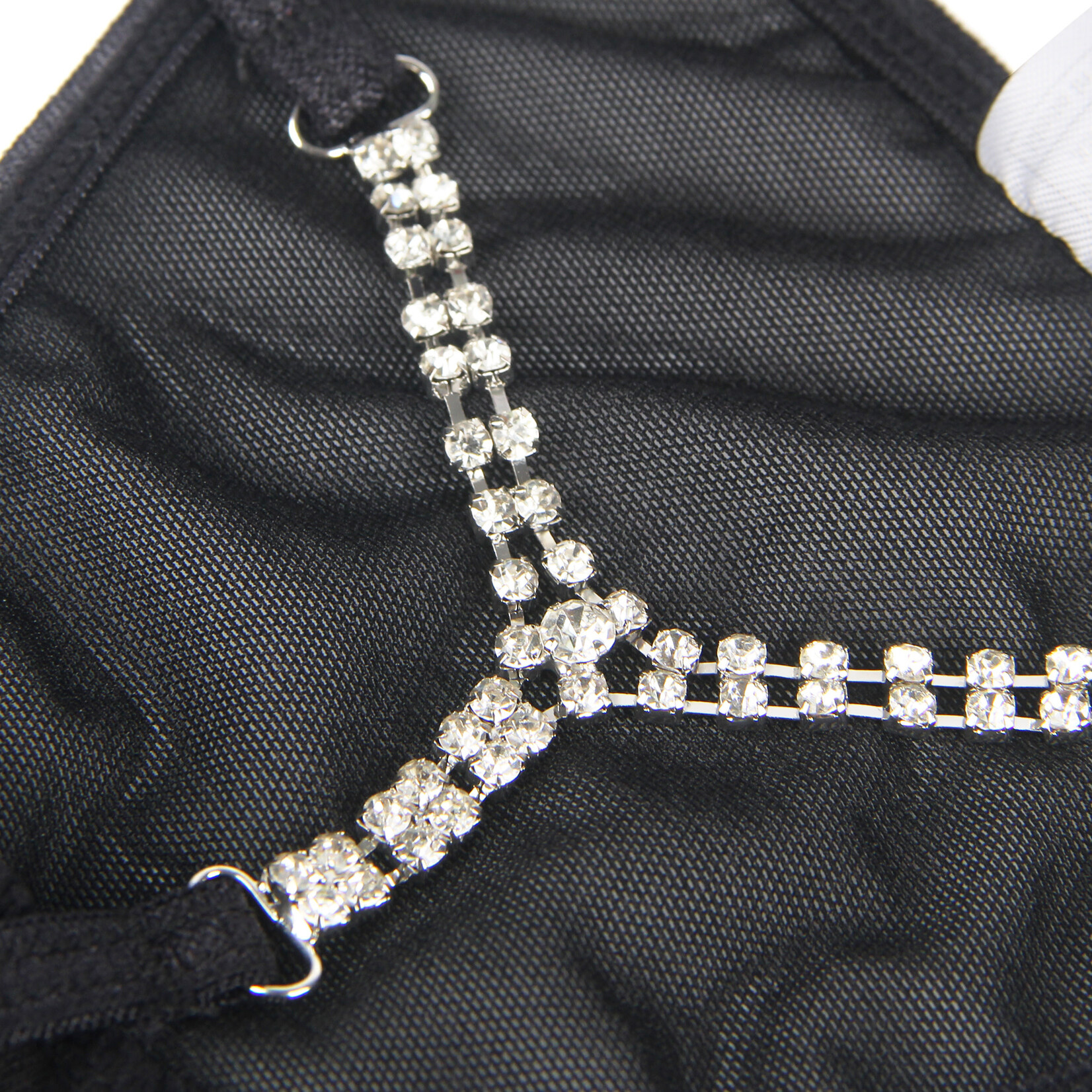 OH YEAH! -  BLACK G-STRING WITH DIAMOND BACK   XL-2XL BLACK