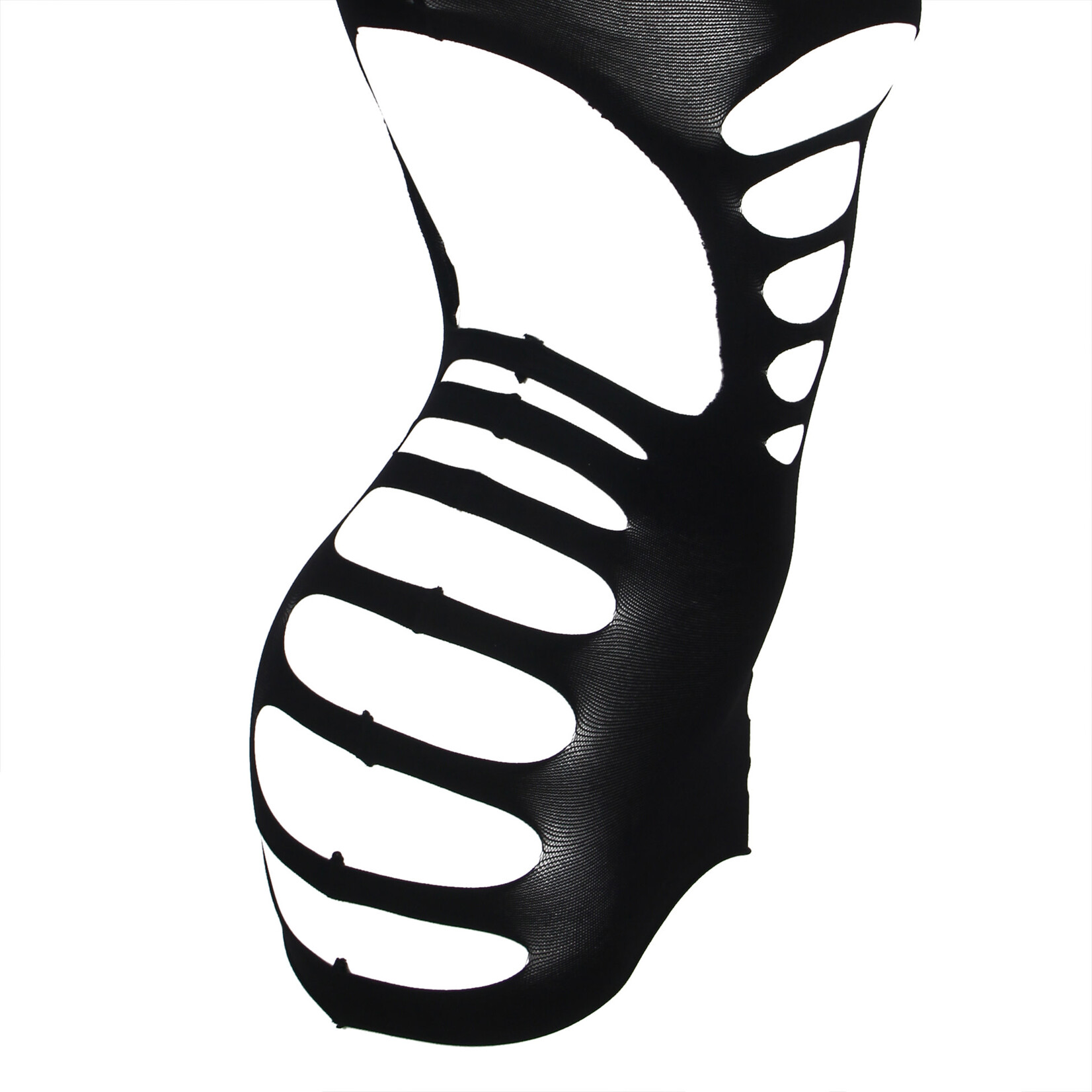 OH YEAH! -  BLACK SEXY LONG SLEEVES HOLLOW OUT BODYSTOCKING L-2XL BLACK