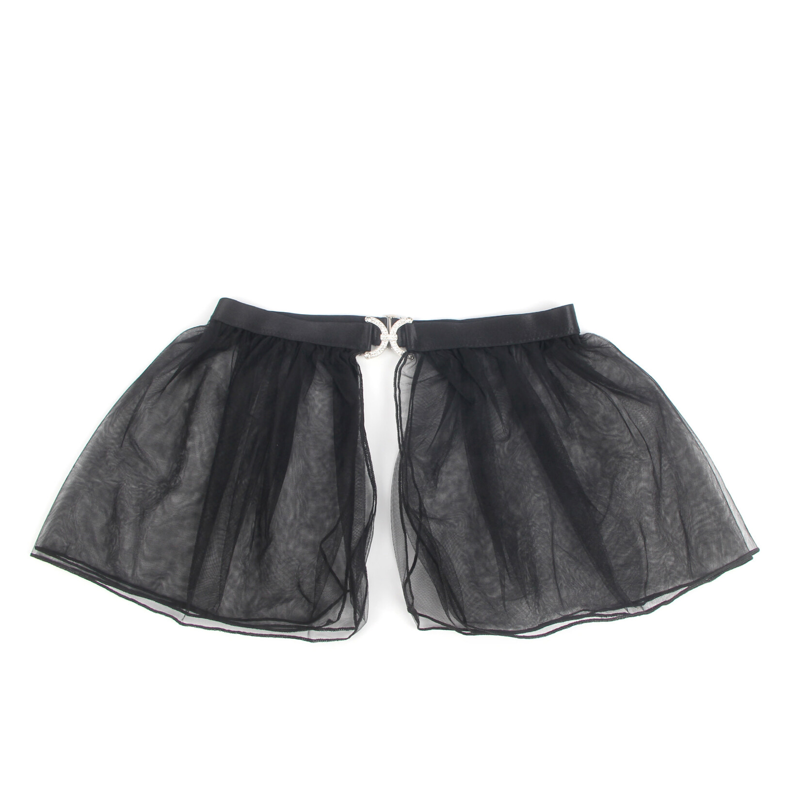 OH YEAH! -  BLACK SEXY LACE MESH HALTER NECK OPEN CROTCH TEDDY LINGERIE 2PCS SET X-LARGE BLACK