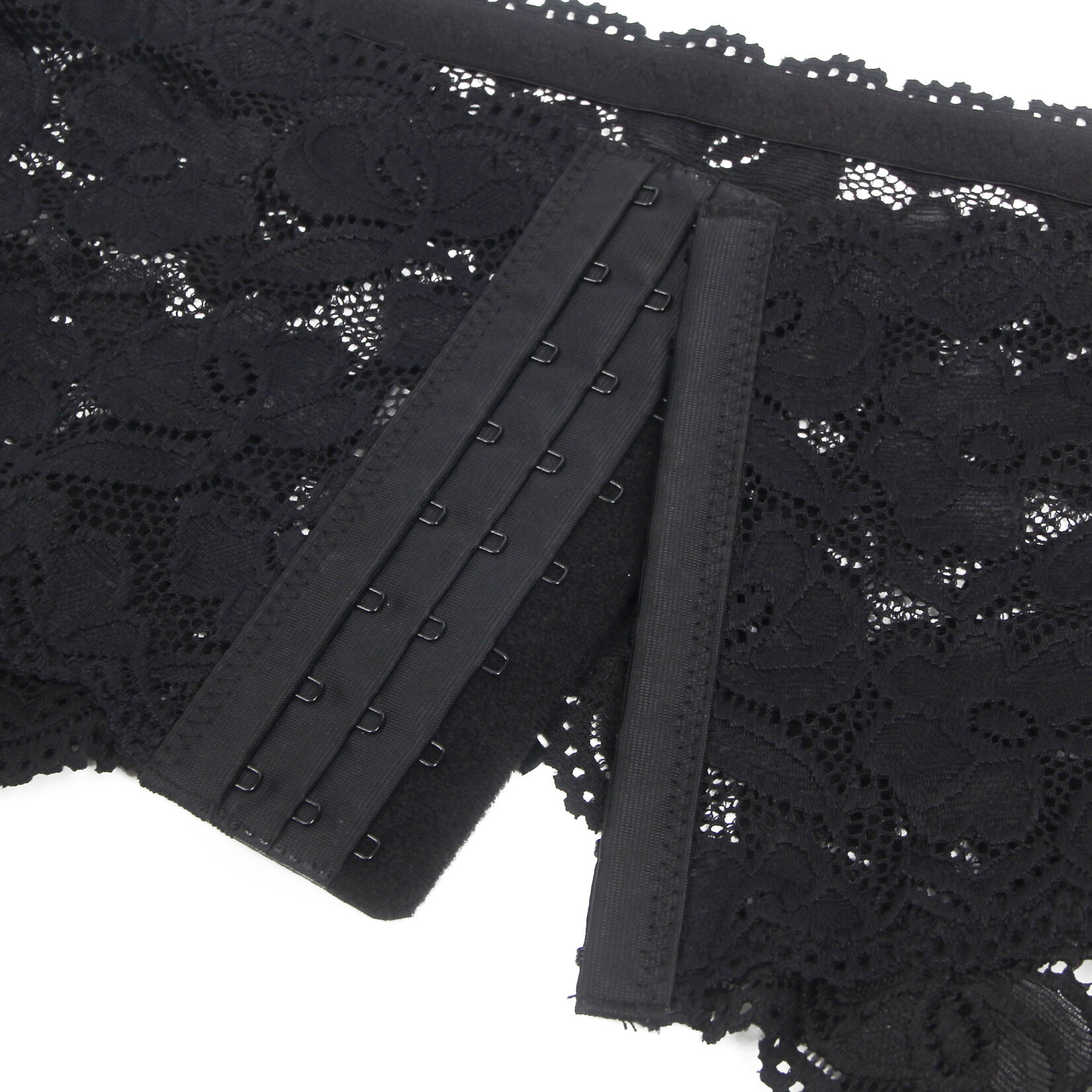 OH YEAH! -  BLACK SEXY LACE METAL CLIPS GARTER PANTY   XS-S BLACK