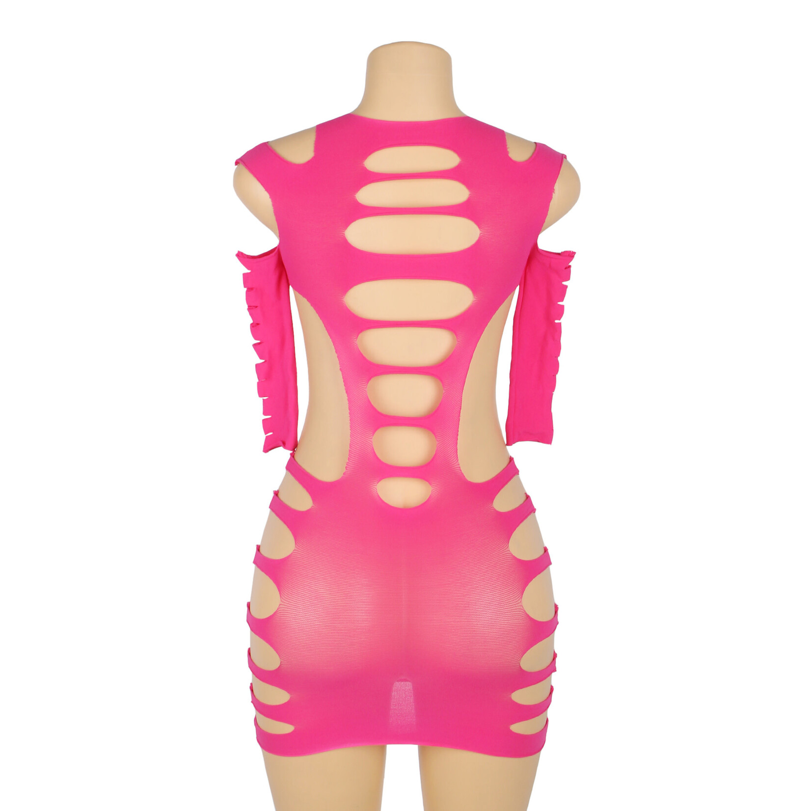 OH YEAH! -  ROSE SEXY LONG SLEEVES HOLLOW OUT BODYSTOCKING XS-M ROSE