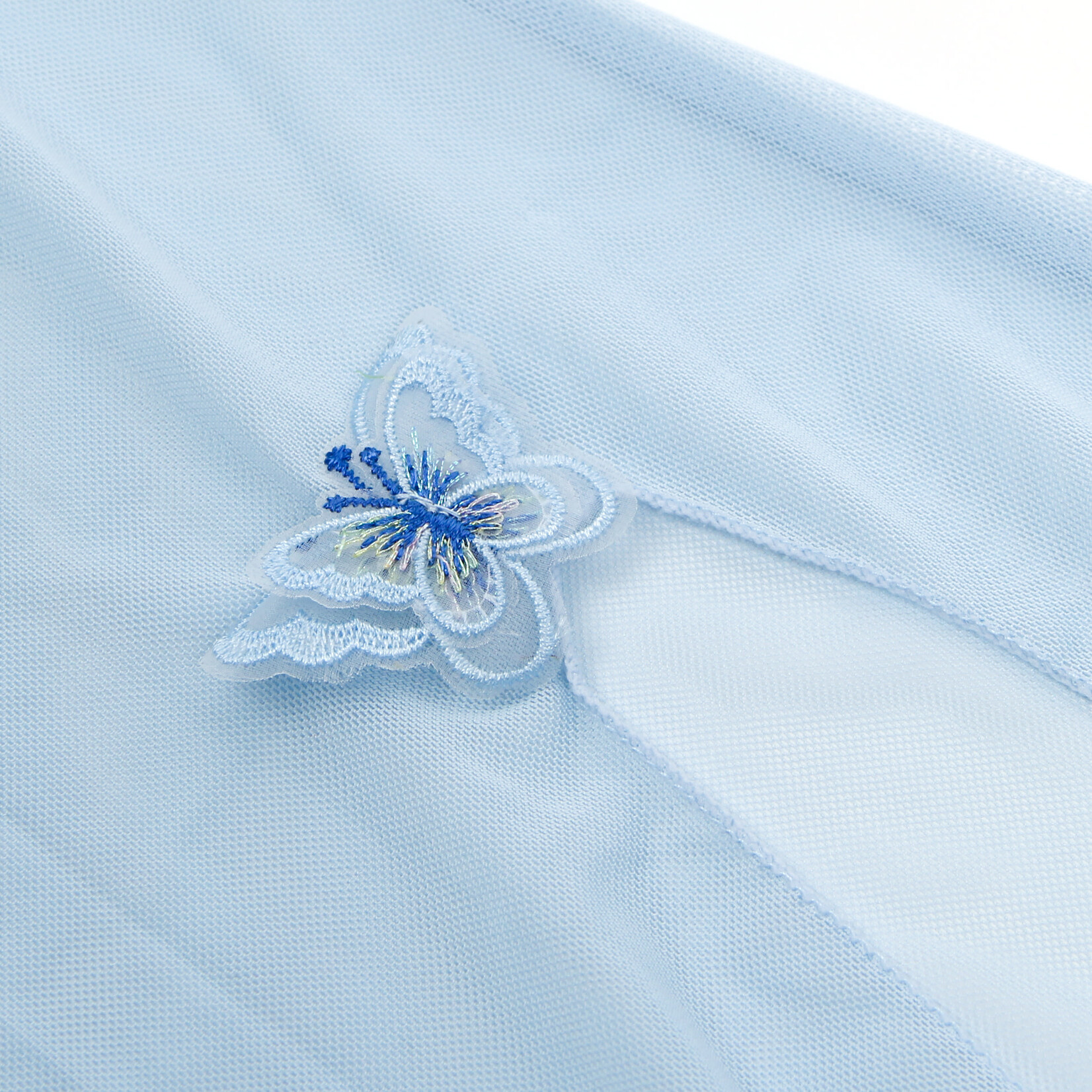 OH YEAH! -  BLUE SEXY SEE THROUGH MESH BUTTERFLY BACKLESS LONG LINGERIE DRESS MEDIUM BLUE