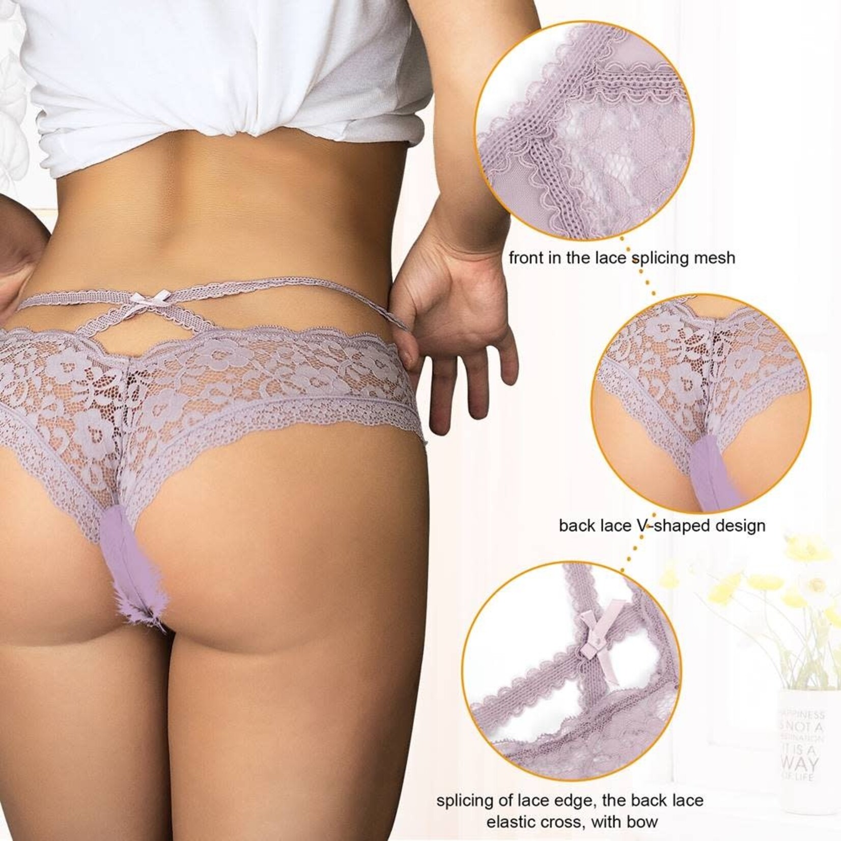 OH YEAH! -  SEXY FLORAL LACE PANTY   M-L AS SHOWN