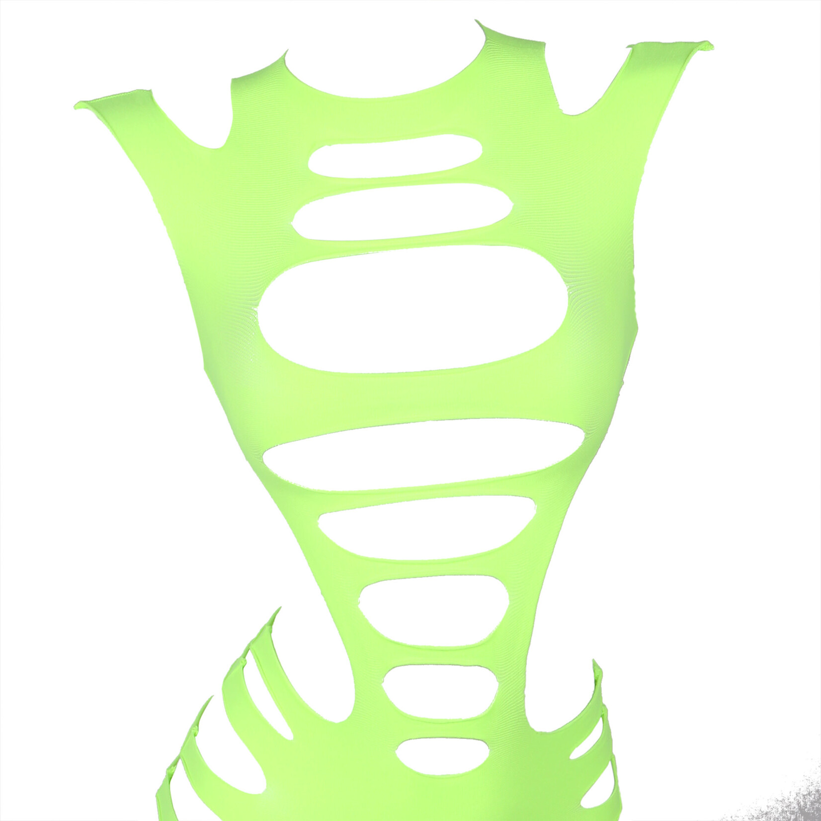 OH YEAH! -  GREEN SEXY LONG SLEEVES HOLLOW OUT BODYSTOCKING L-2XL GREEN