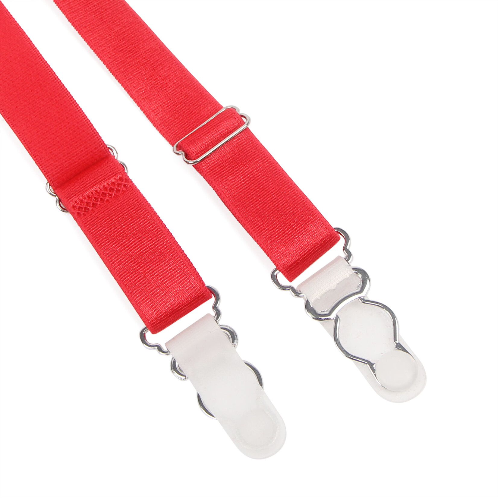 OH YEAH! -  RED SEXY LACE METAL CLIPS GARTER PANTY   XL-2XL RED