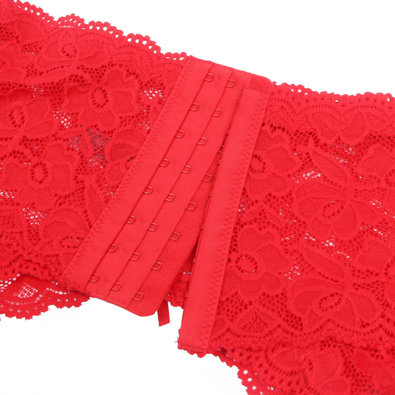 OH YEAH! -  RED SEXY LACE METAL CLIPS GARTER PANTY   XS-S RED