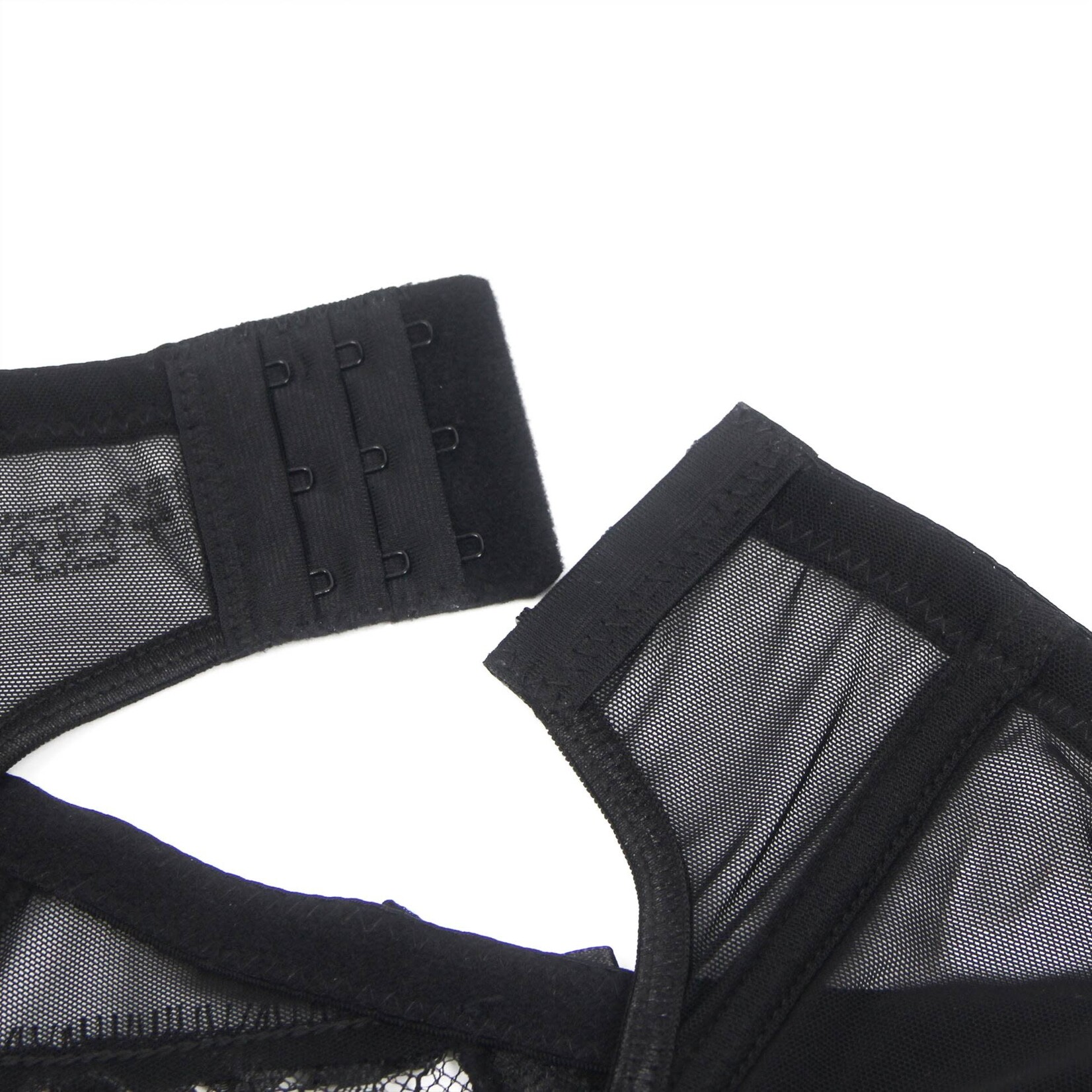 OH YEAH! -  BLACK SEXY EYELASH LACE METAL CLIPS GARTER PANTY   LARGE BLACK