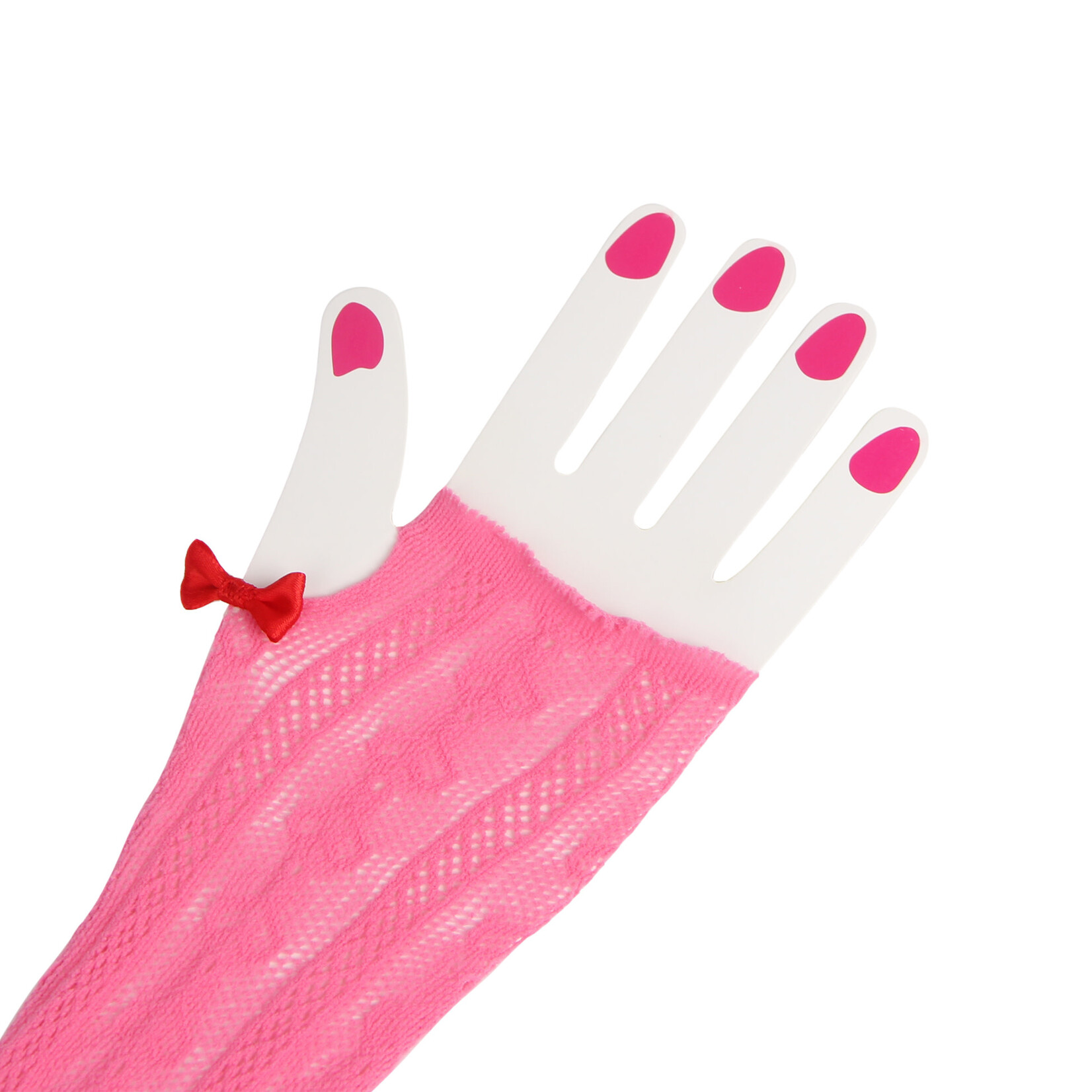 OH YEAH! -  PINK SEXY LONG SLEEVES HOLLOW OUT BOW BODYSTOCKING L-2XL PINK