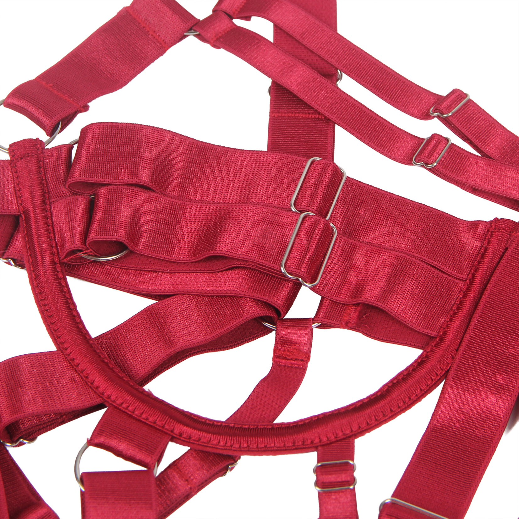 OH YEAH! -  RED SEXY ADJUSTABLE BONDAGE BODYSUIT XL-2XL RED