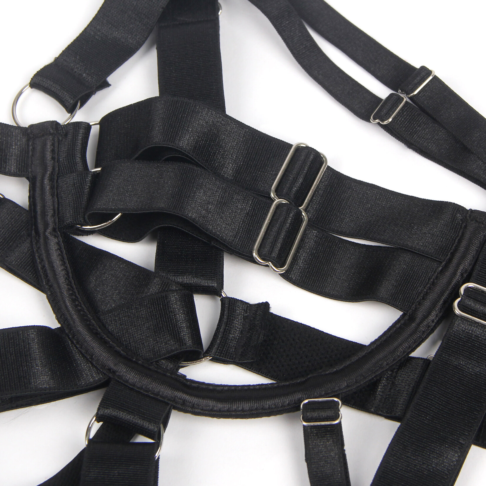 OH YEAH! -  BLACK SEXY ADJUSTABLE BONDAGE BODYSUIT M-L BLACK