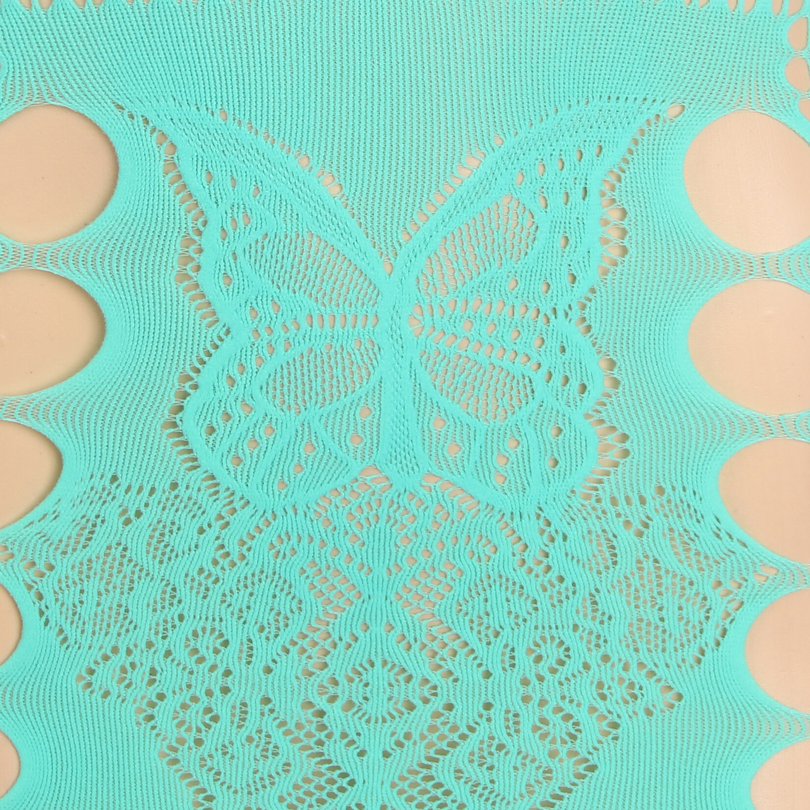 OH YEAH! -  CYAN SEXY JACQUARD HOLLOW OUT HALTER BODYSTOCKING DRESS ONE SIZE CYAN