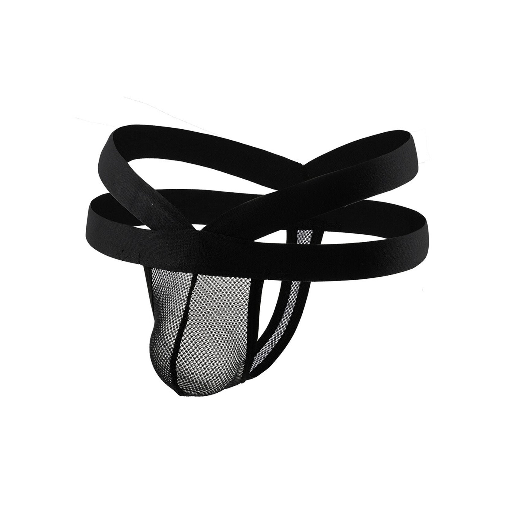 OH YEAH! -  BLACK SEXY MESH BREATHABLE MEN'S THONG SMALL BLACK