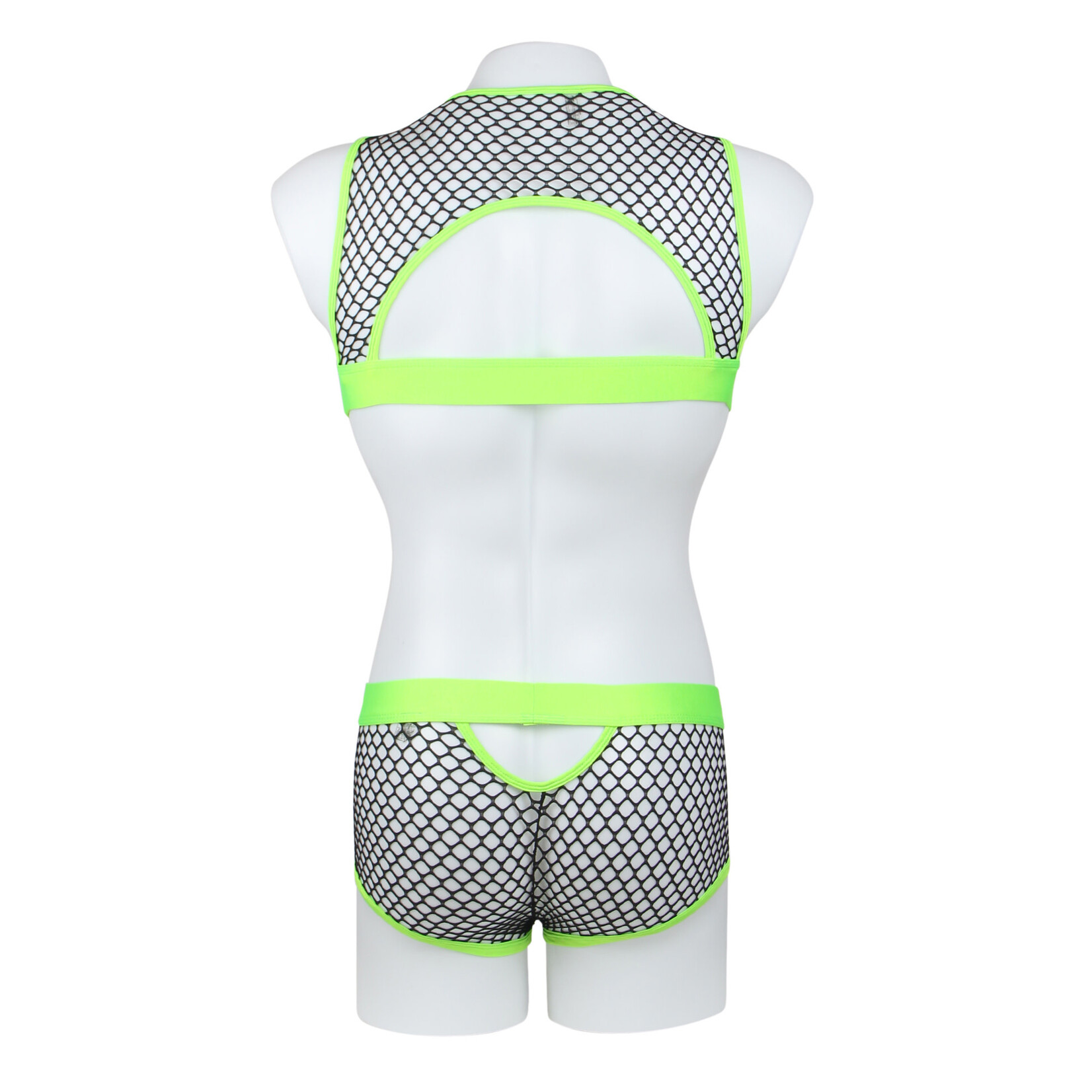 OH YEAH! -  GREEN MEN SEXY FISHNET SEE THROUGH LINGERIE SET LARGE GREEN