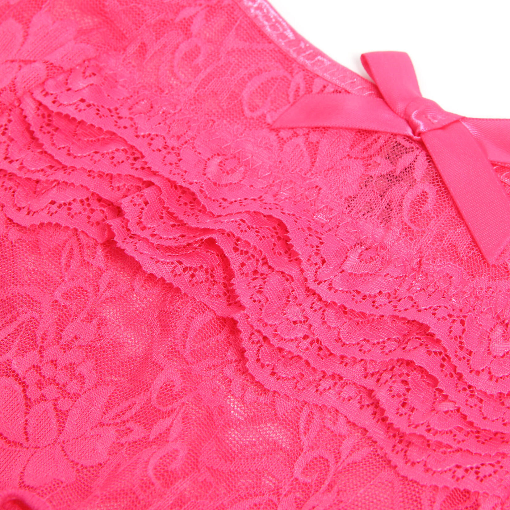 OH YEAH! -  PINK SEXY LACE CROTCHLESS PANTY   X-LARGE PINK