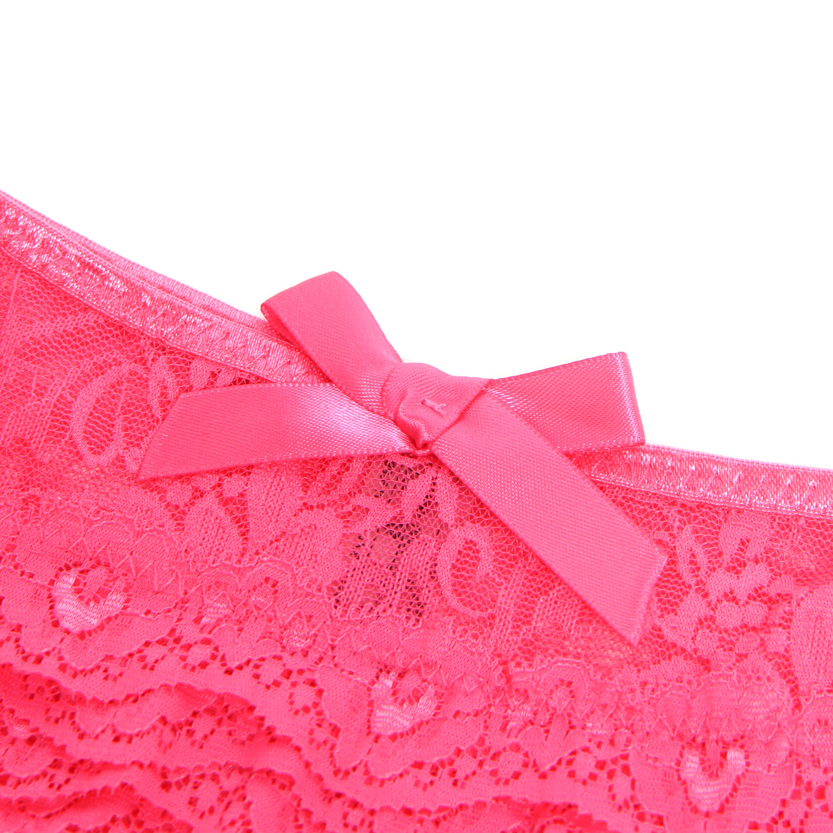 OH YEAH! -  PINK SEXY LACE CROTCHLESS PANTY   LARGE PINK