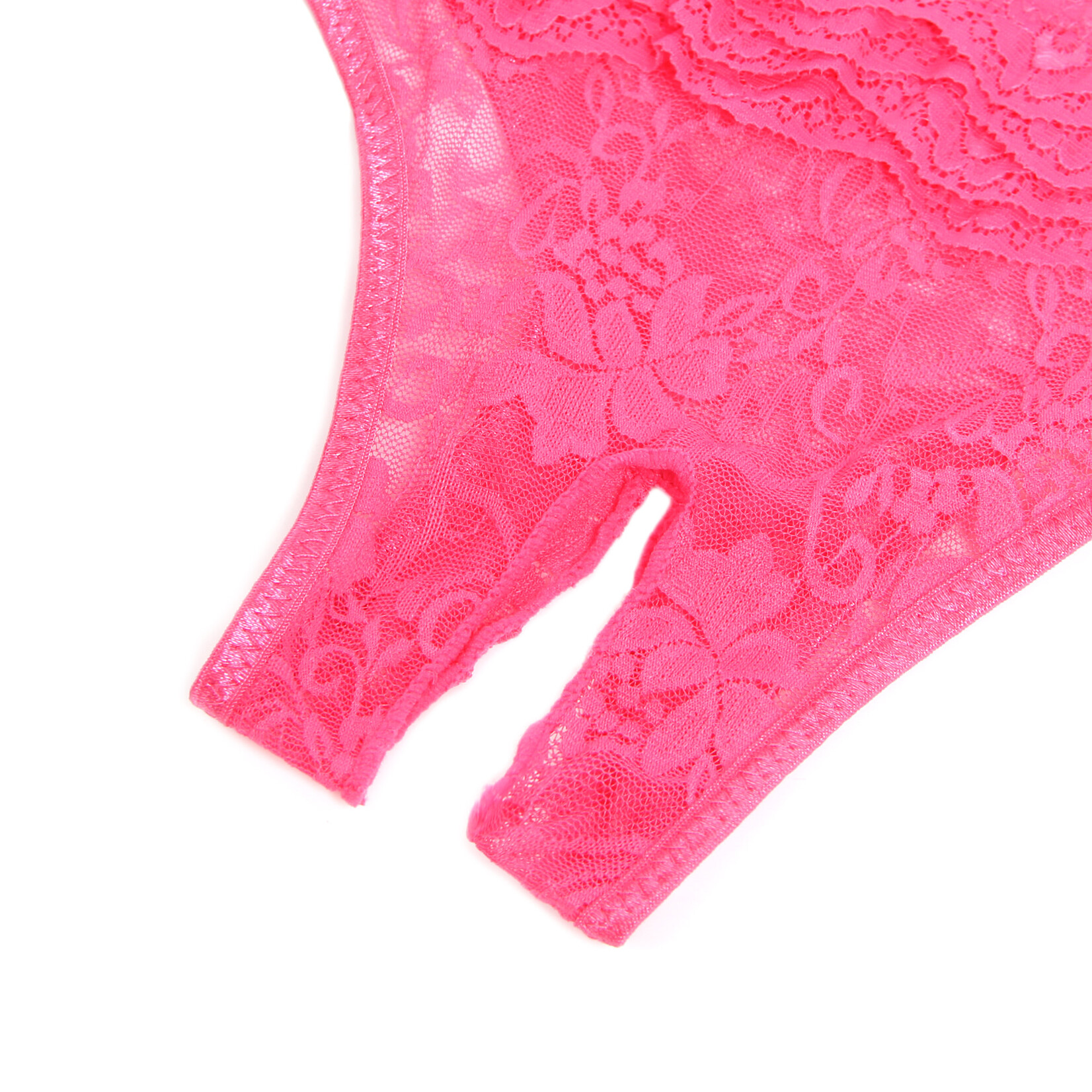 OH YEAH! -  PINK SEXY LACE CROTCHLESS PANTY   LARGE PINK