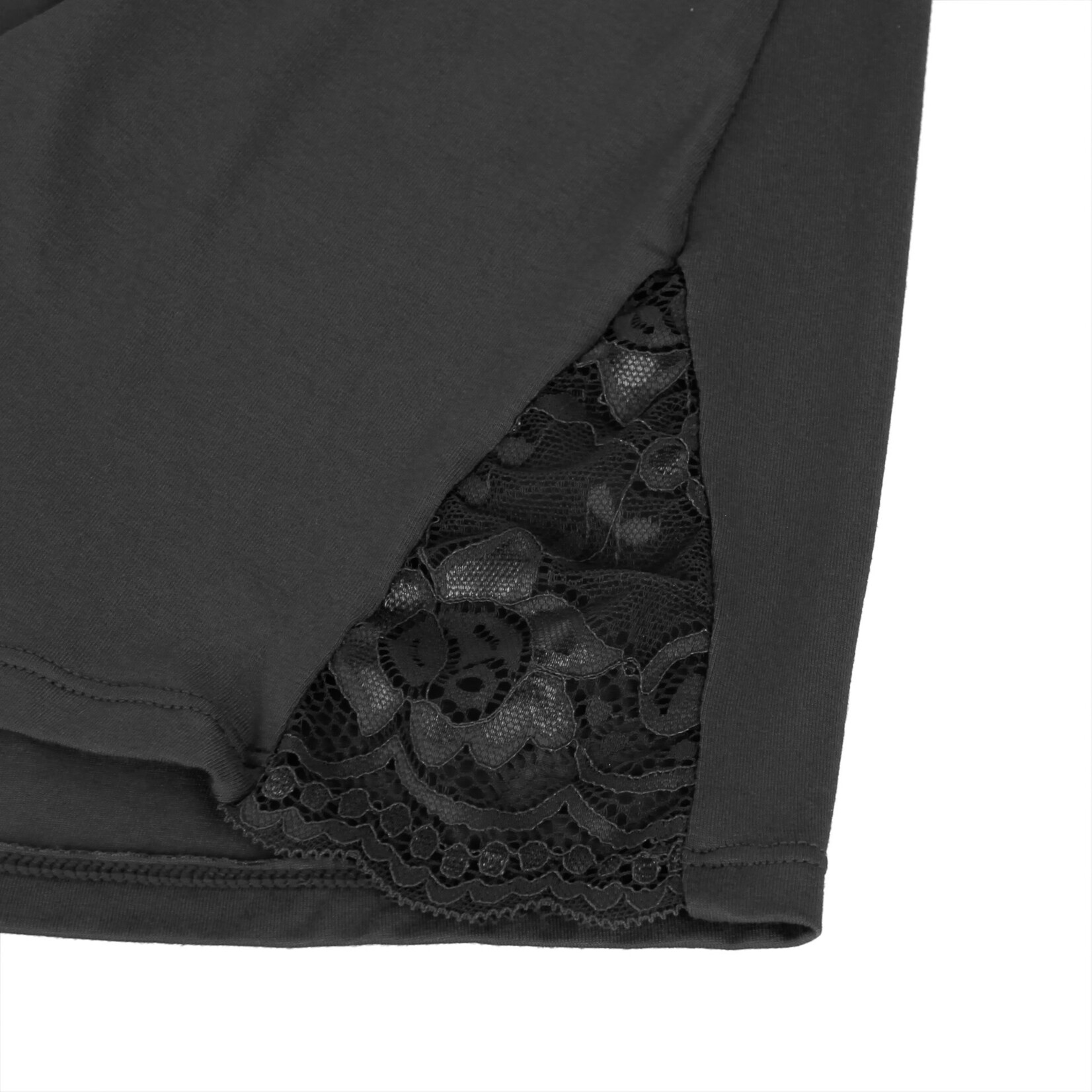 OH YEAH! -  BLACK SEXY MODAL LACE BOW SUSPENDER NIGHTDRESS 2XL BLACK