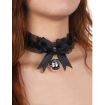 OH YEAH! -  BLACK SEXY BOW LACE BELL NECK RING ONE SIZE BLACK