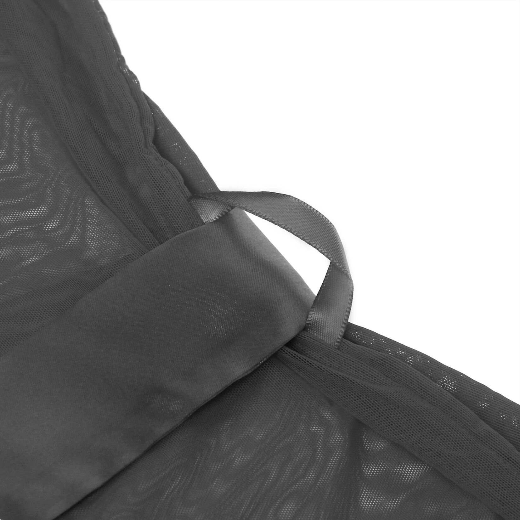 OH YEAH! -  BLACK SEXY MESH EYELASH LACE LONG NIGHTGOWN WITH BELT XL-2XL BLACK