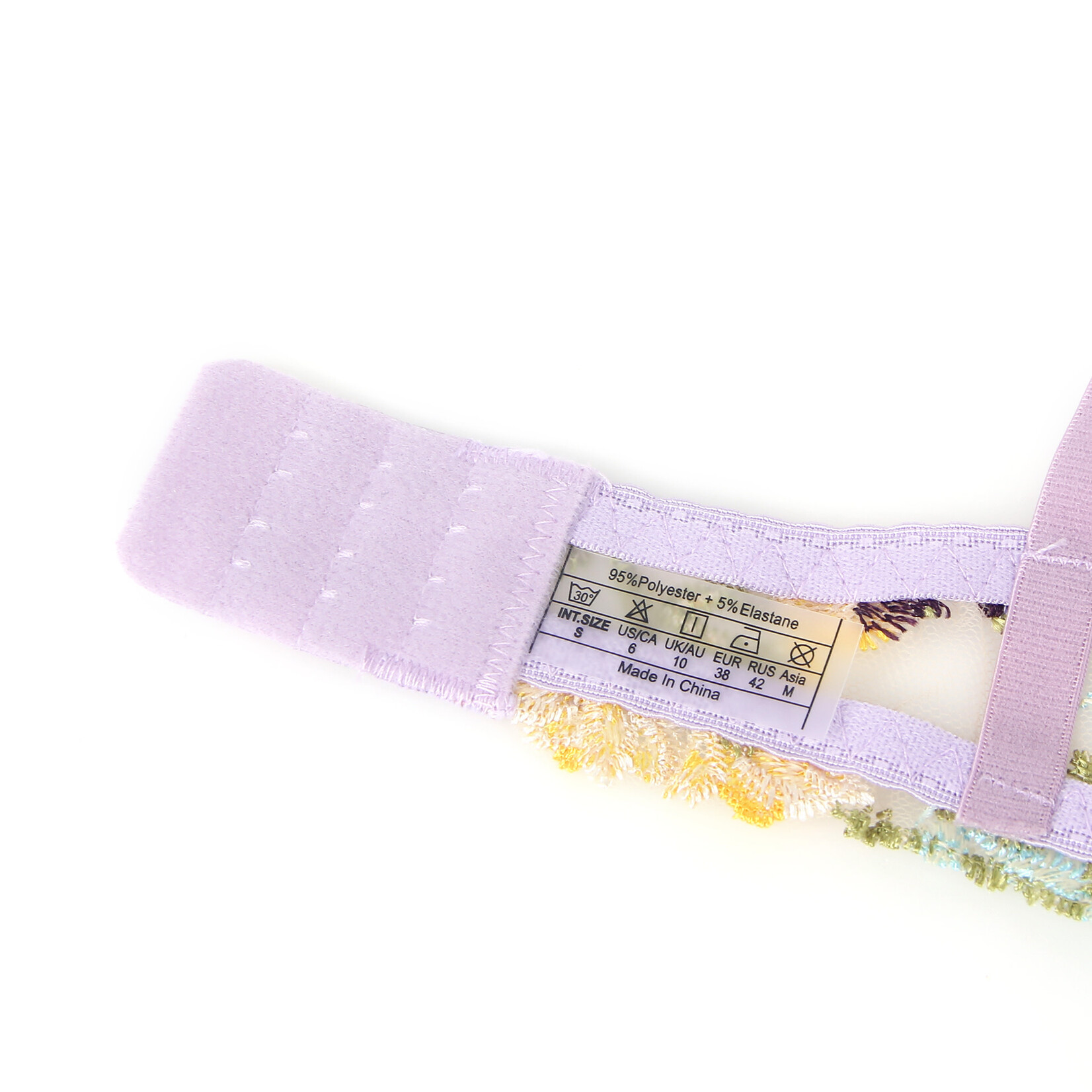 OH YEAH! -  PURPLE SEXY MESH FLORAL EMBROIDERY BRA SET MEDIUM PURPLE