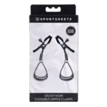 SPORTSHEETS VELVET NOIR TUGGABLE NIPPLE CLAMPS