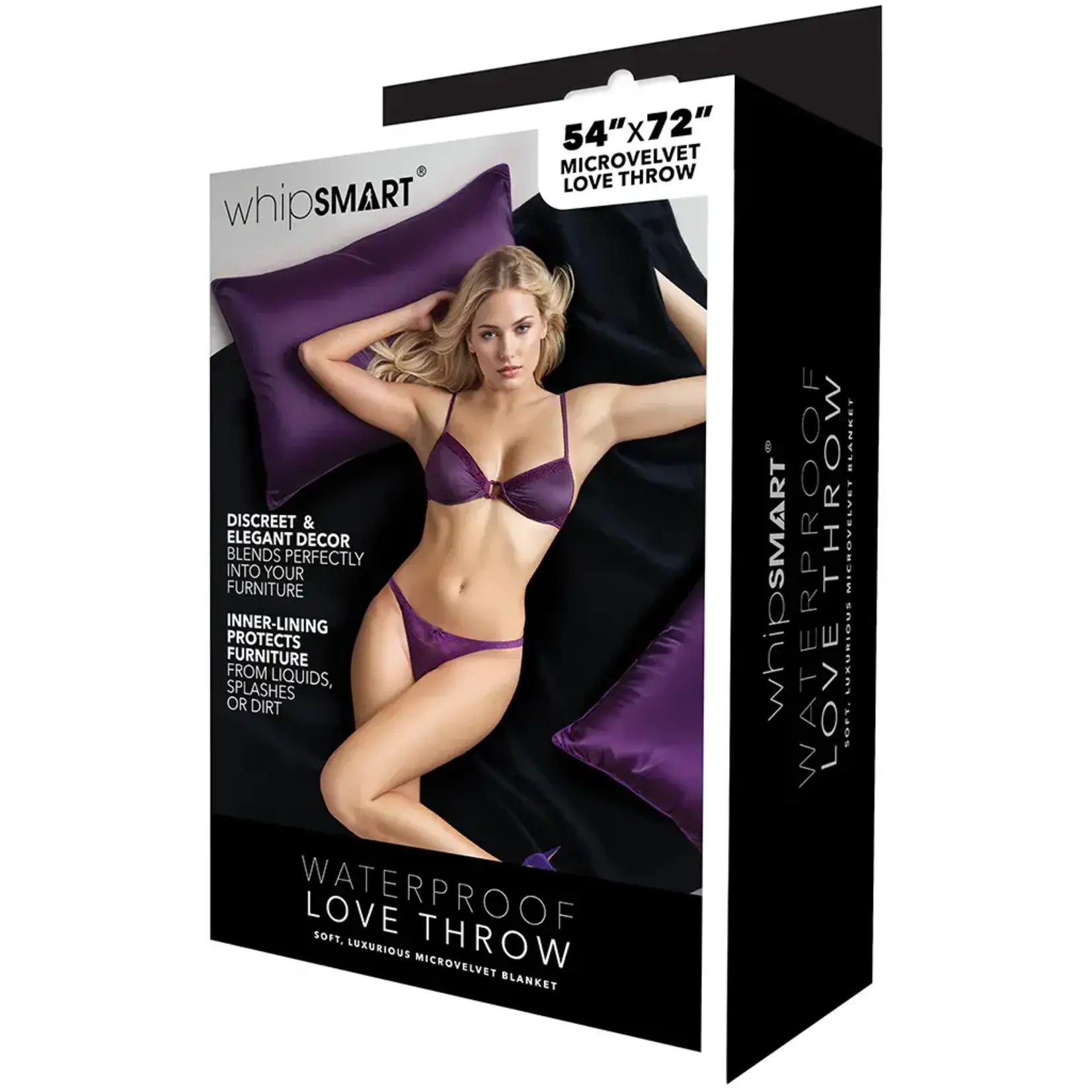 WHIP SMART WATERPROOF LOVE THROW BLANKET IN BLACK