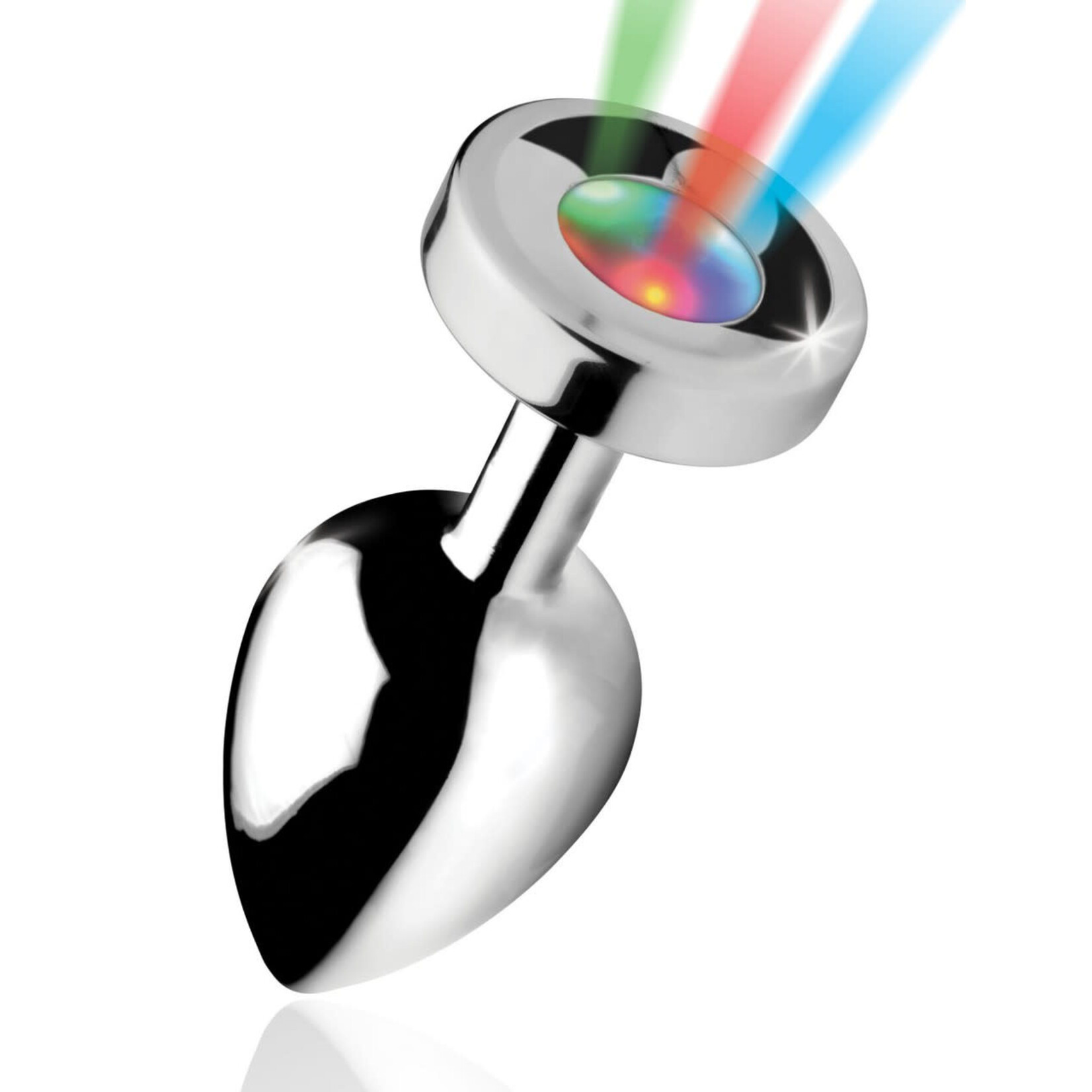 XR BRANDS BOOTY SPARKS  -SILVER LIGHT UP ANAL PLUG - SMALL