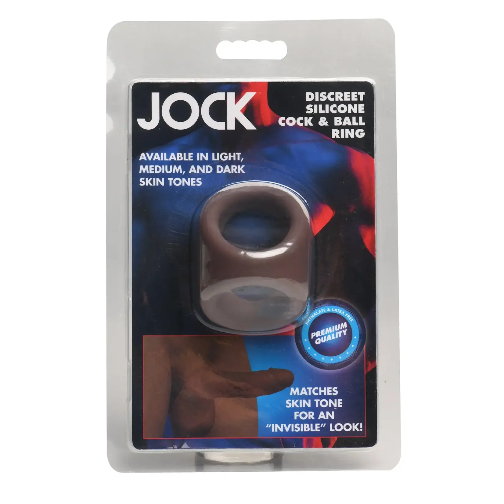 XR BRANDS JOCK DISCREET SILICONE COCK & BALL RING IN DARK