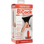 DOC JOHNSON VAC-U-LOCK - 8 INCH ULTRASKYN COCK W ULTRA HARNESS VANILLA