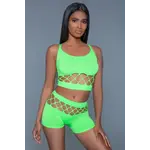 BE WICKED PALMER SET NEON GREEN
