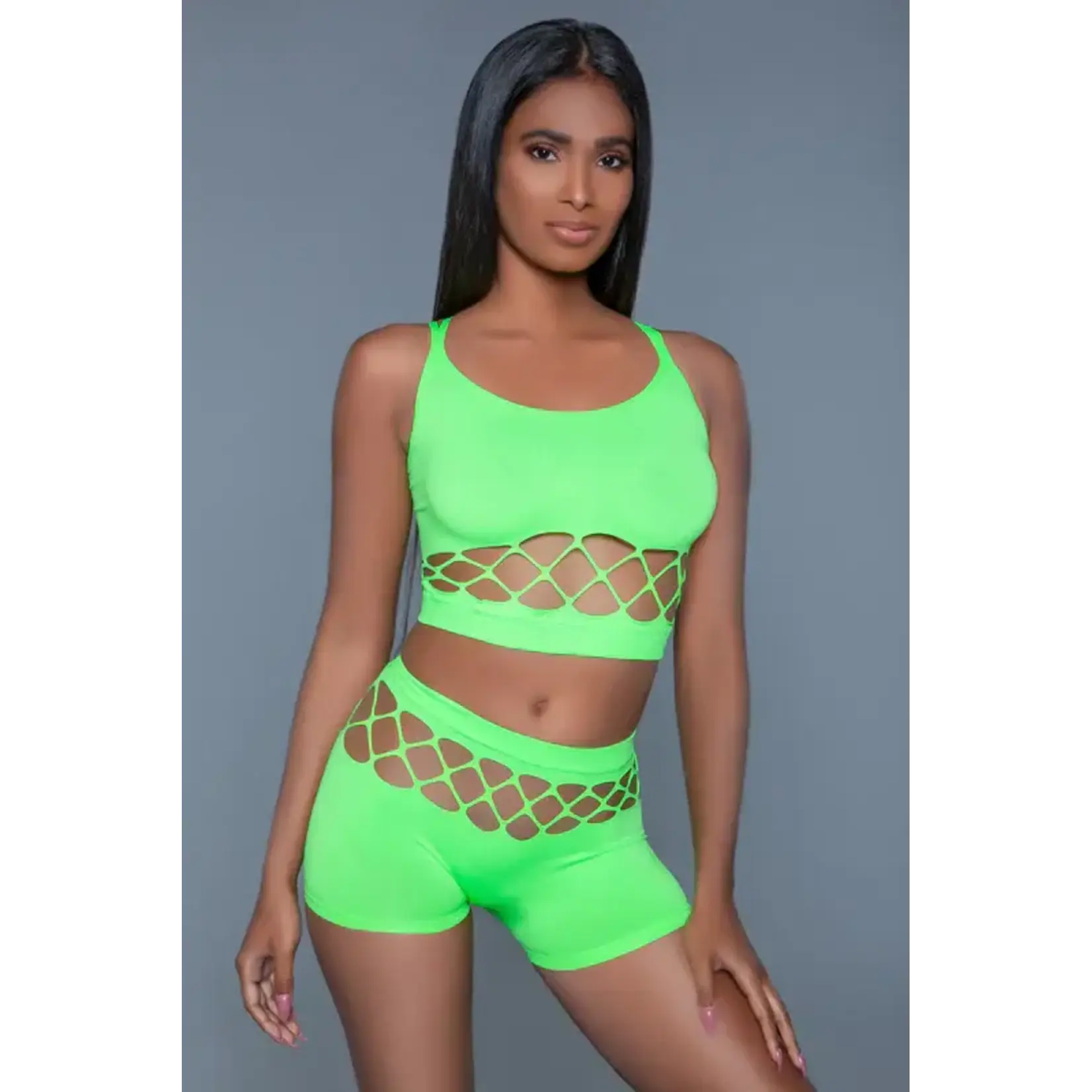 BE WICKED PALMER SET NEON GREEN