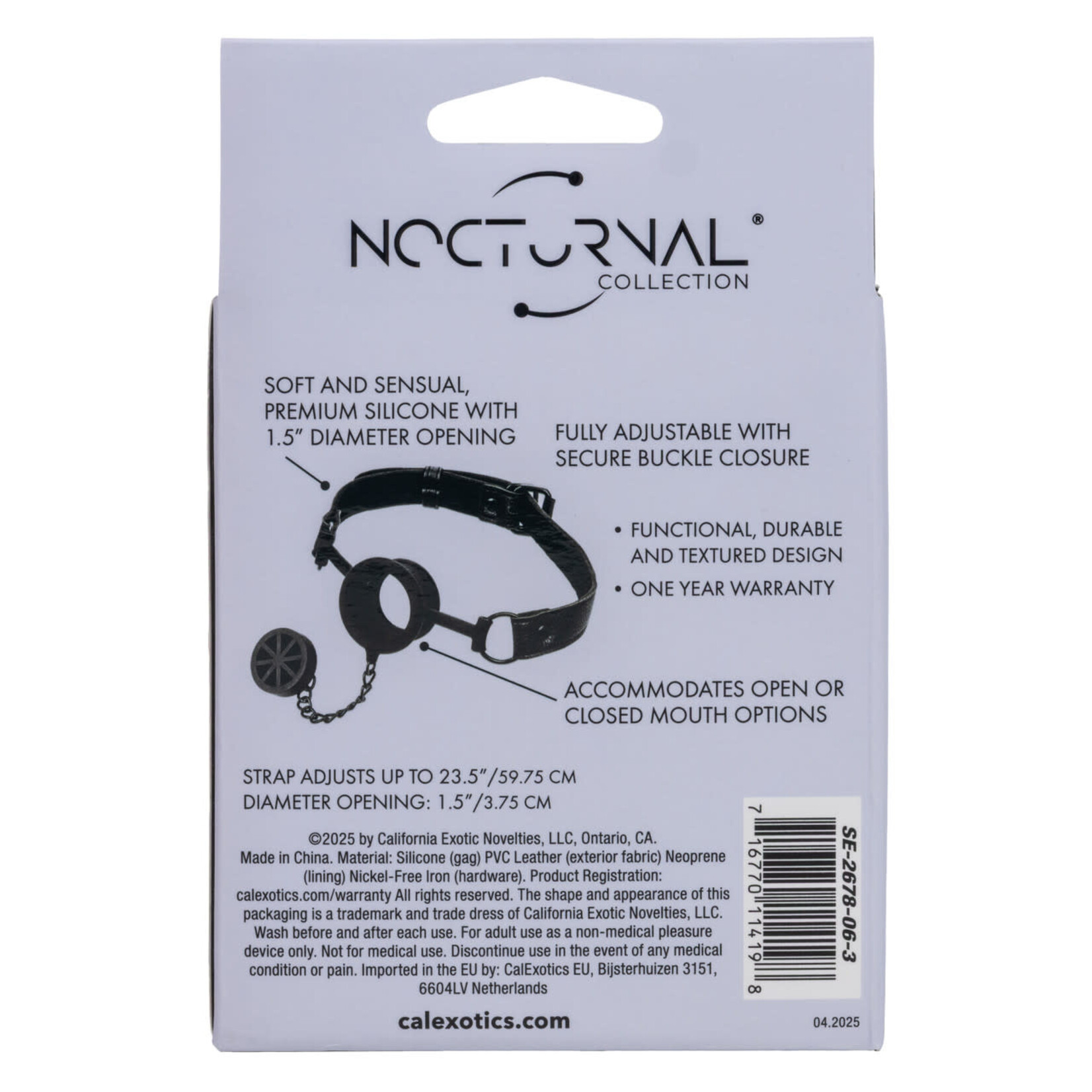 CALEXOTICS NOCTURNAL COLLECTION STOPPER GAG