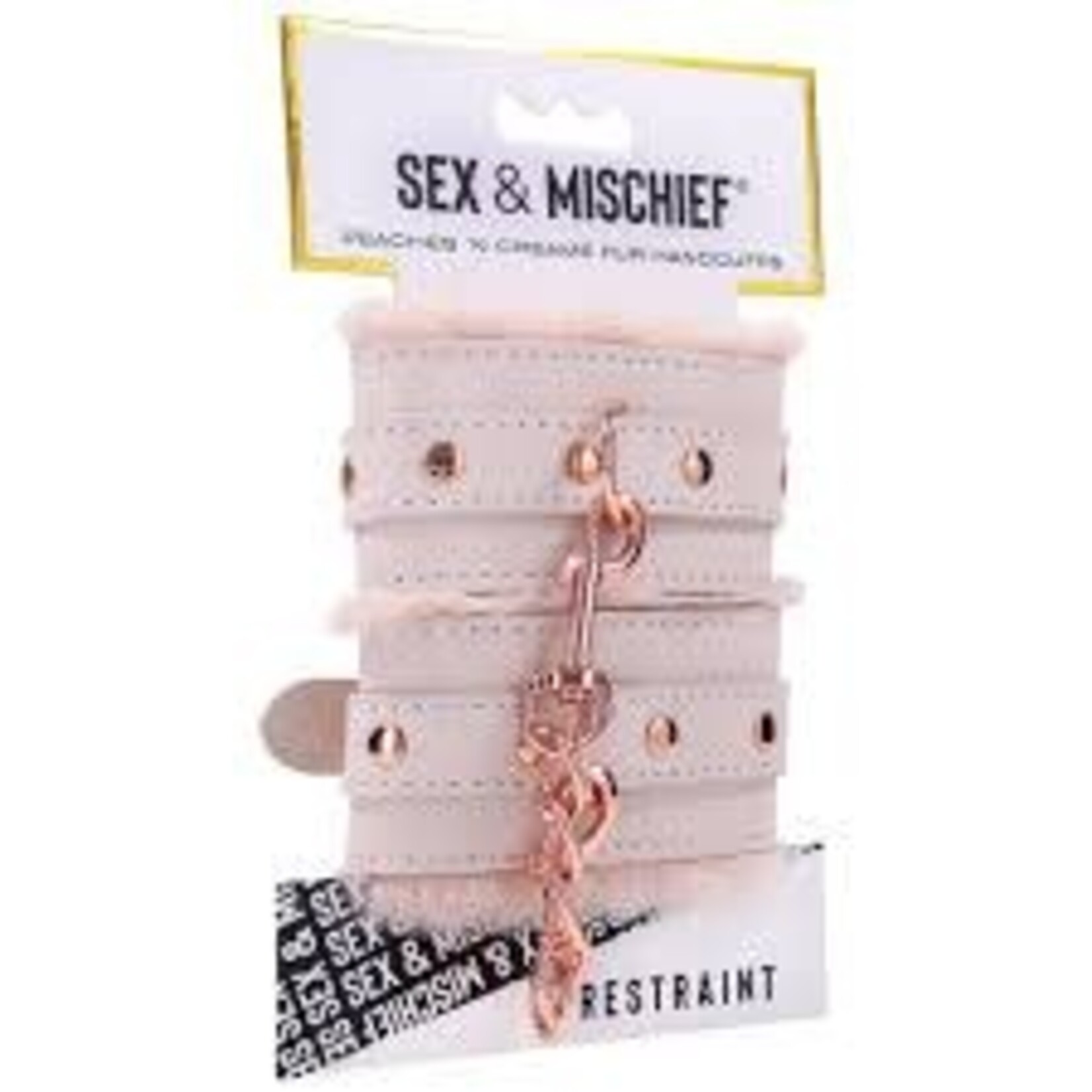 SEX & MISCHIEF S&M PEACHES 'N CREAME FUR HANDCUFFS