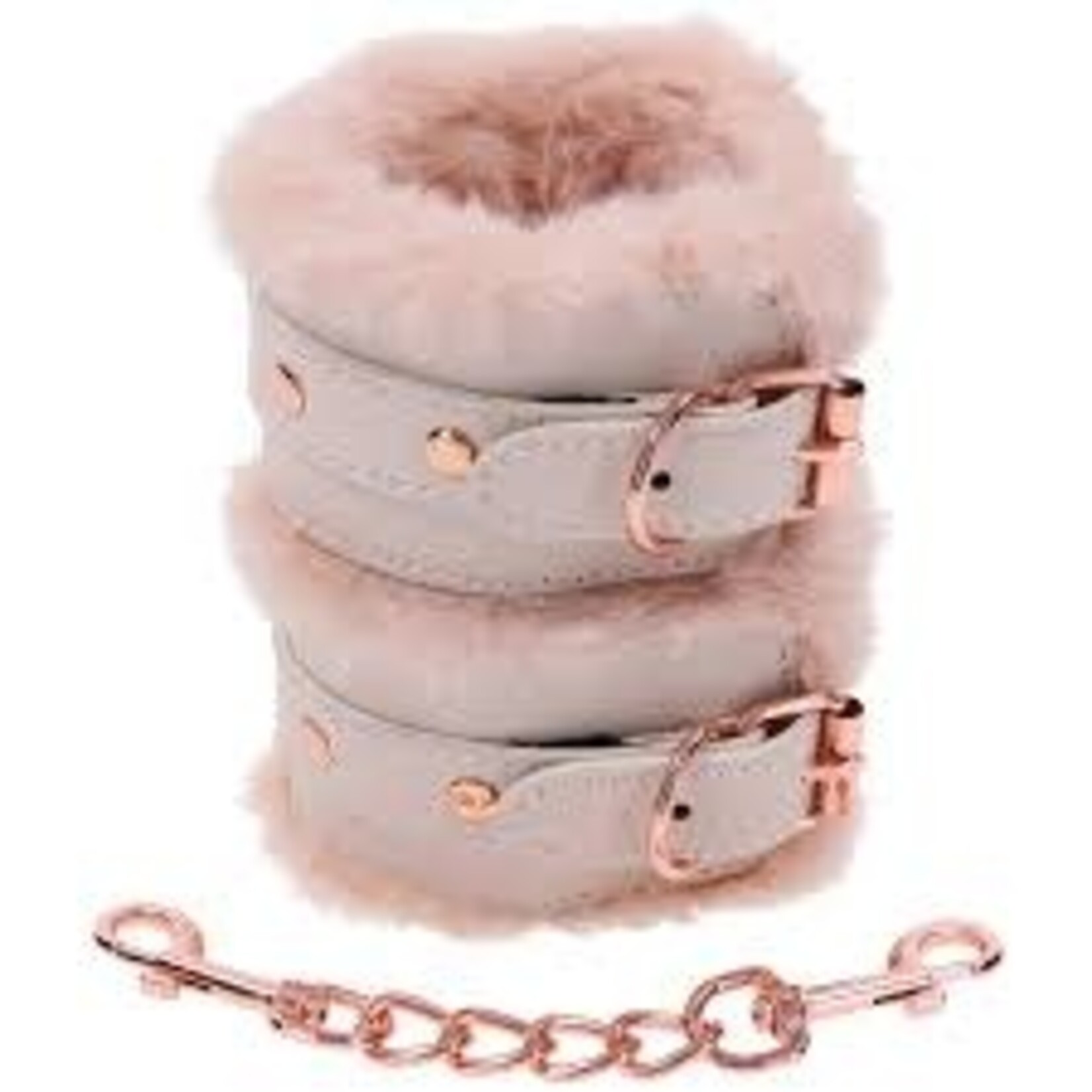 SEX & MISCHIEF S&M PEACHES 'N CREAME FUR HANDCUFFS
