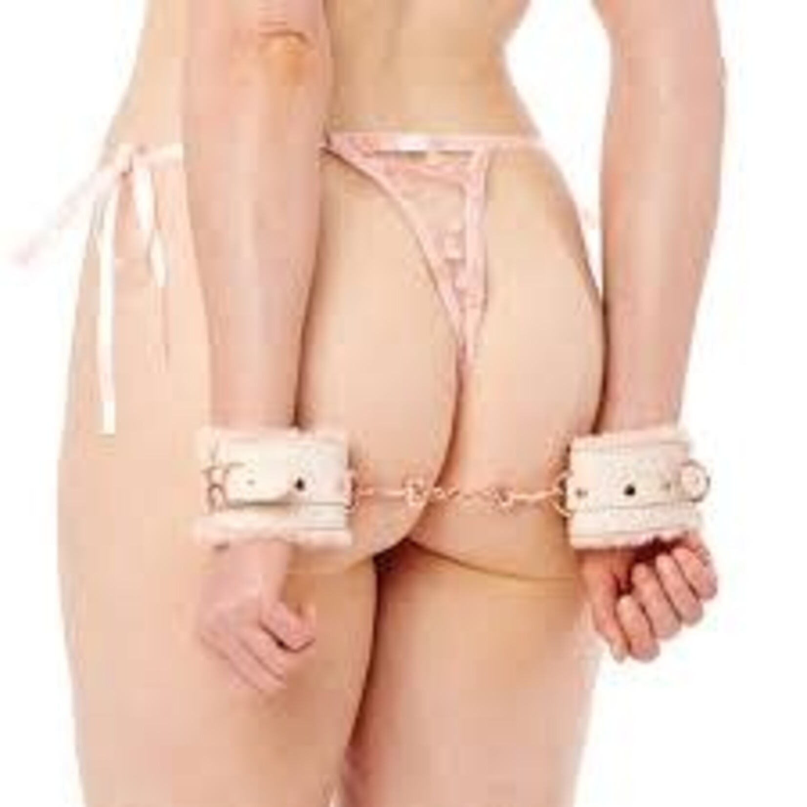 SEX & MISCHIEF S&M PEACHES 'N CREAME FUR HANDCUFFS