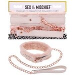 SEX & MISCHIEF S&M PEACHES 'N CREAME FUR COLLAR AND LEASH