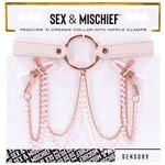 SEX & MISCHIEF S&M PEACHES 'N CREAME COLLAR WITH NIPPLE CLAMPS