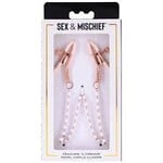 SEX & MISCHIEF S&M PEACHES 'N CREAME PEARL NIPPLE CLAMPS