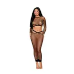 DREAMGIRL LINGERIE DREAMGIRL FISHNET TOP & SKIRT BLACK O/S