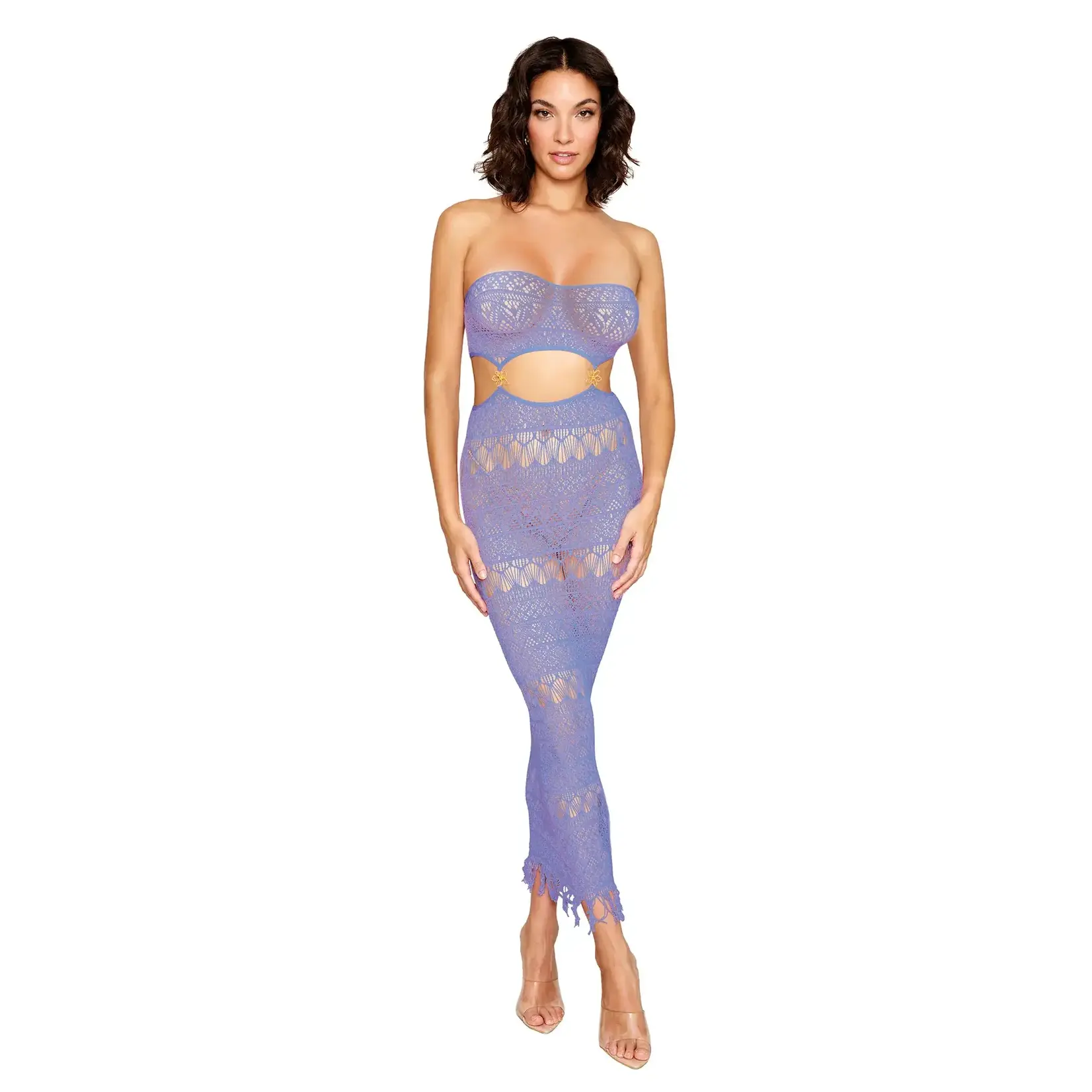DREAMGIRL LINGERIE DREAMGIRL SEAMLESS KNIT GOWN LAVENDER O/S