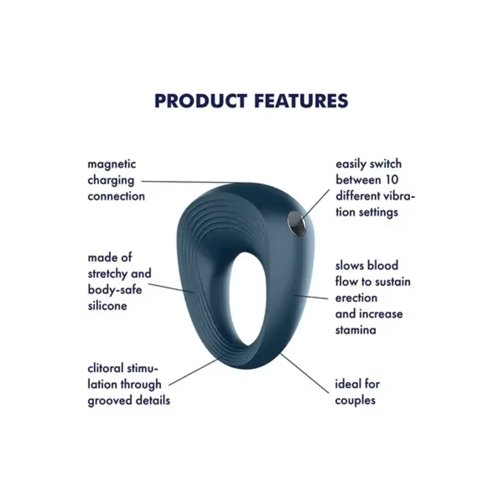 SATISFYER SATISFYER POWER RING DARK BLUE
