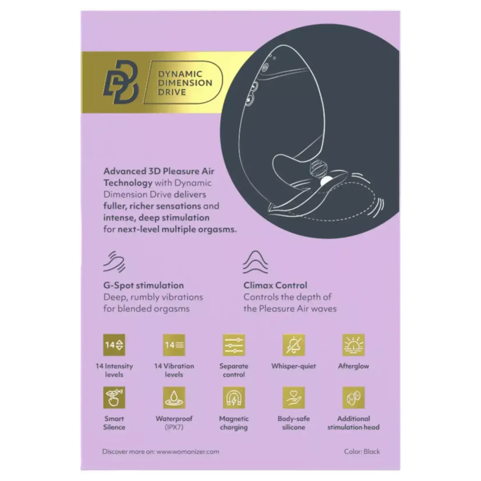 WOMANIZER WOMANIZER NEXT DUO CLITORAL SUCTION & G-SPOT VIBE IN BLACK