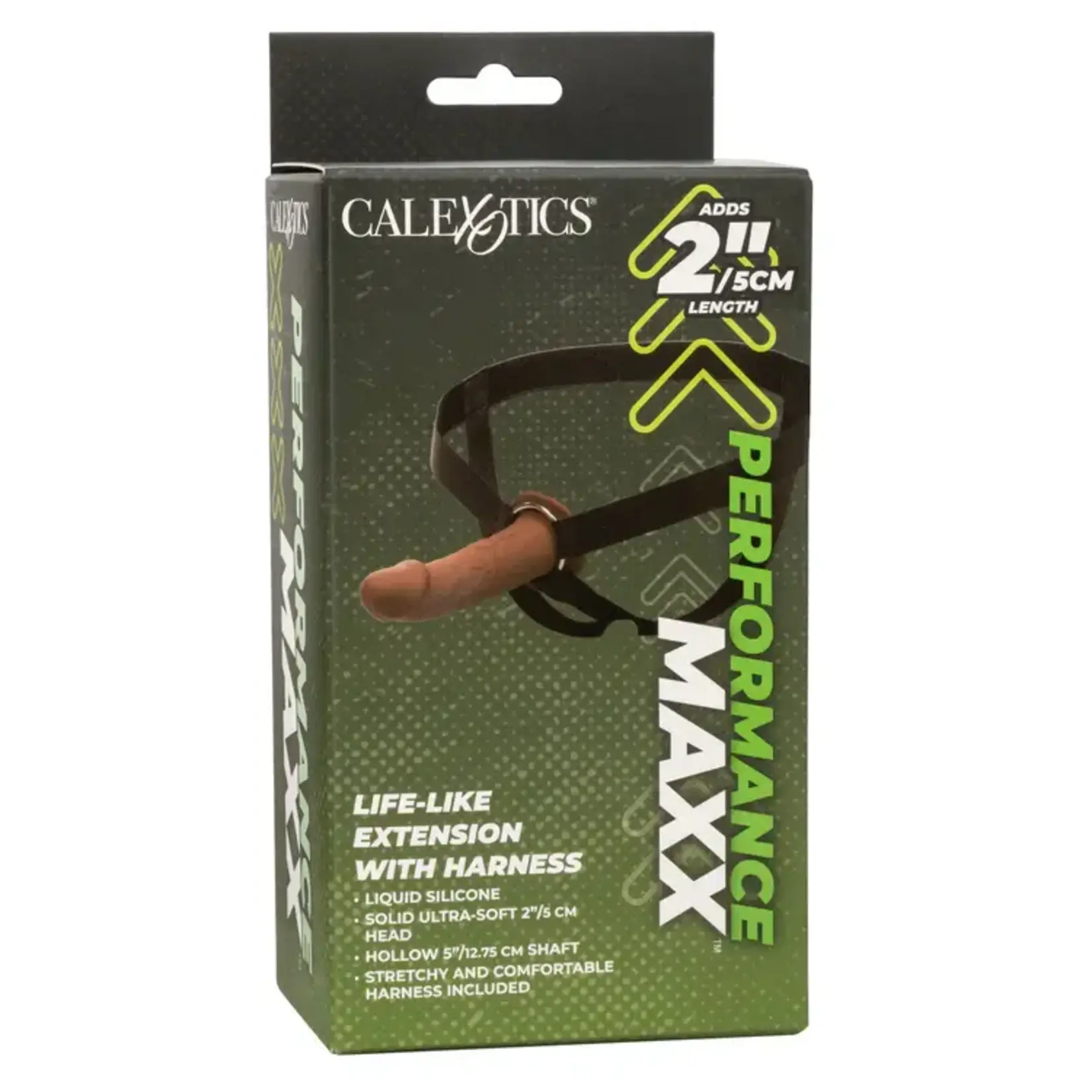CALEXOTICS PERFORMANCE MAXX LIFE-LIKE EXTENSION WITH HARNESS - BROWN