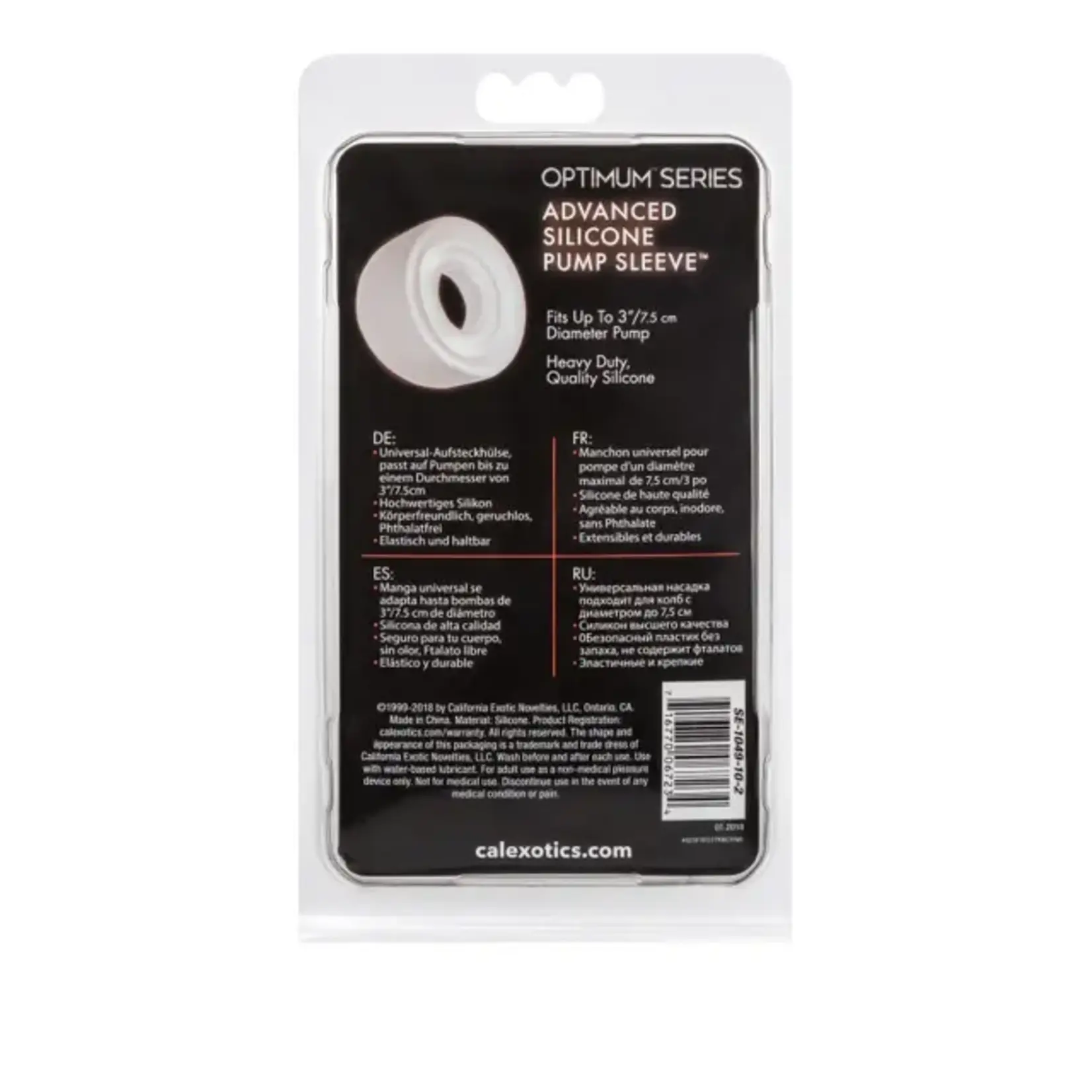 CALEXOTICS OPTIMUM SERIES ADVANCED SILICONE PUMP SLEEVE - CLEAR