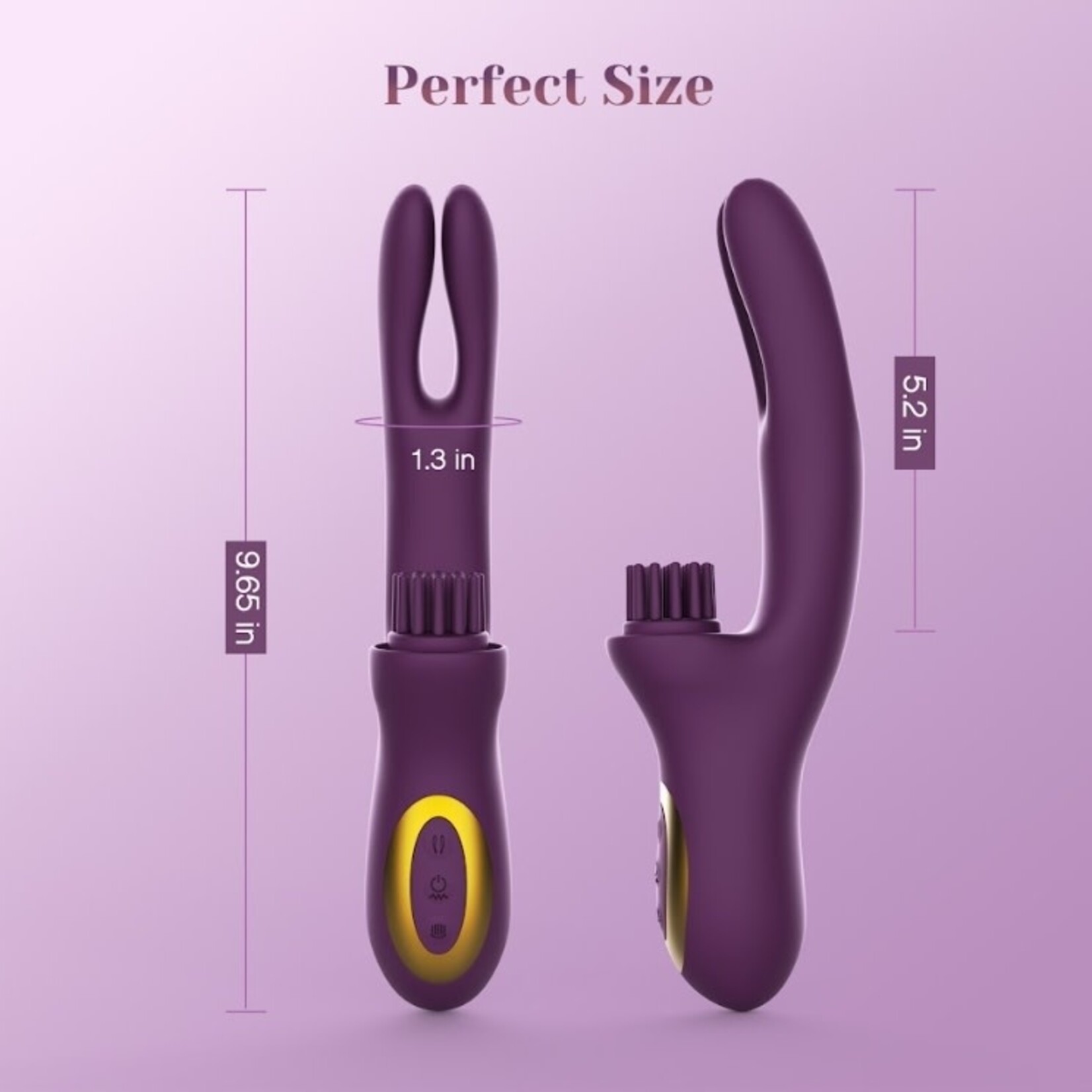 TRACY'S DOG ELATIA FINGER & BRUSH RABBIT VIBRATOR PURPLE